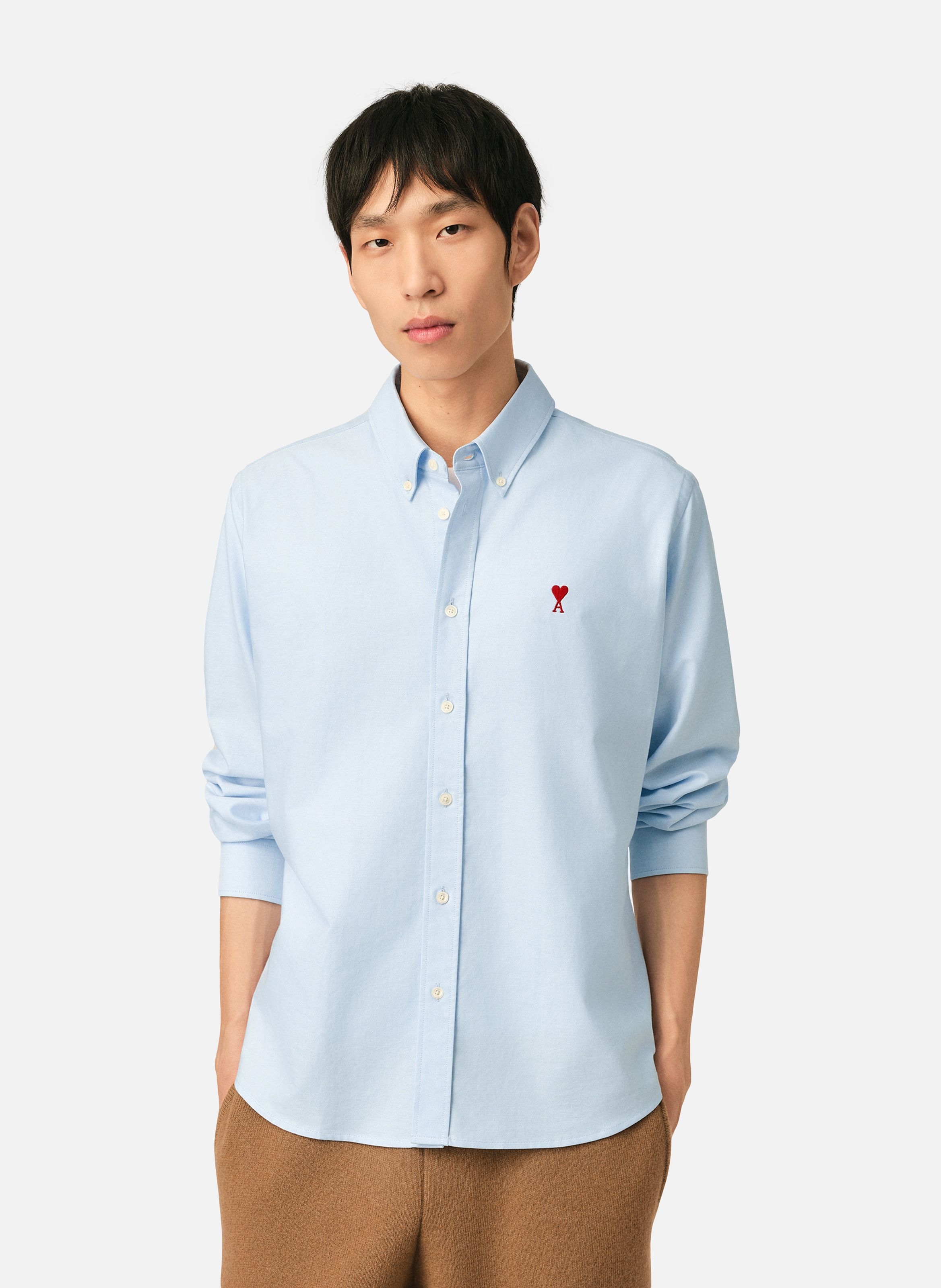 Chemise col boutonné ami de coeur unisexe AMI PARIS Bleu