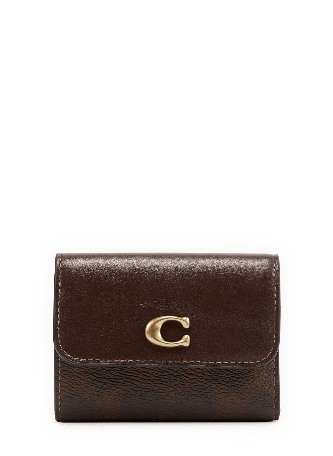 Porte-cartes imprimé avec compartiment amovible COACH Marron