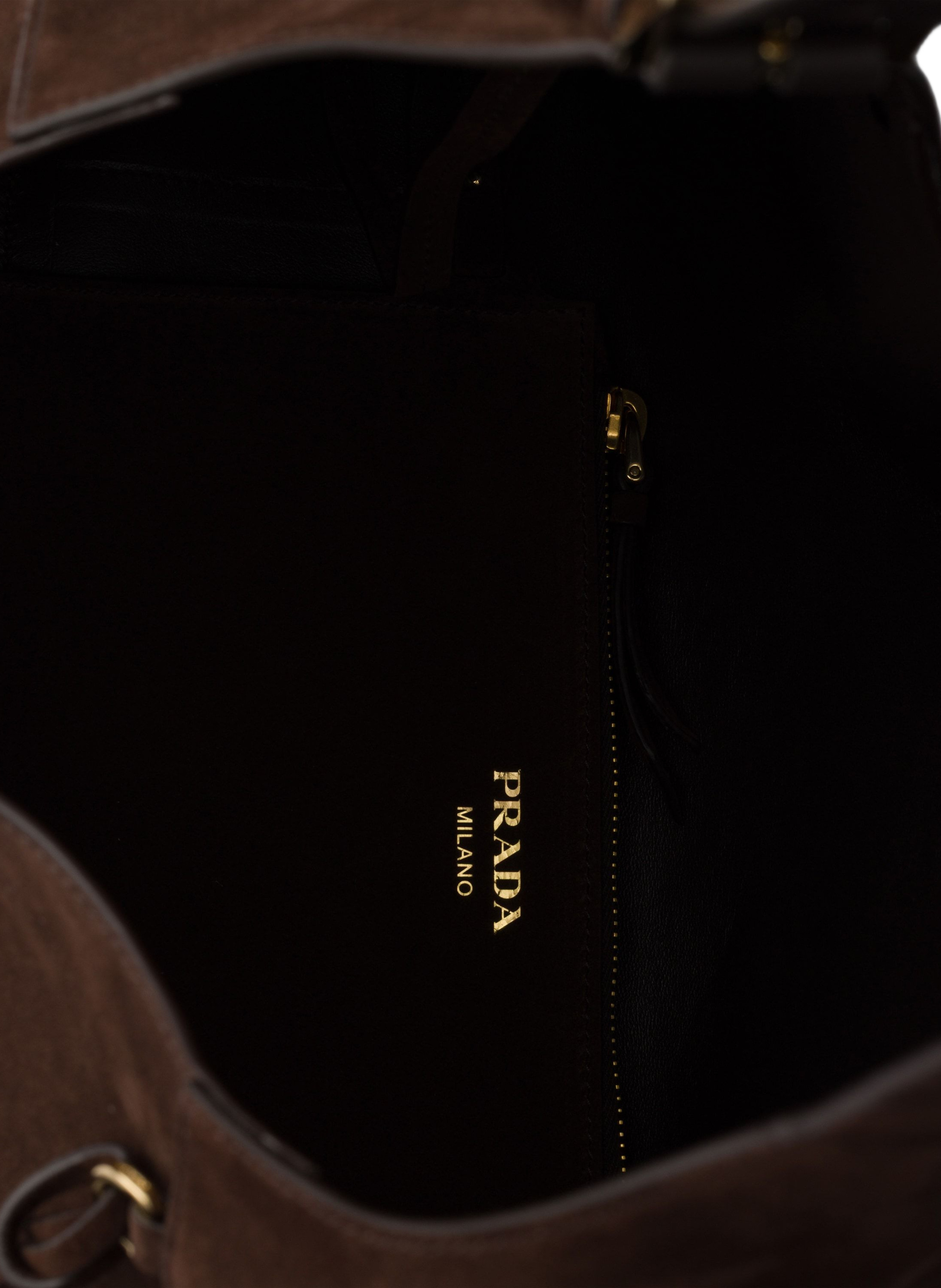 Grand sac prada boogie en veau velours PRADA Marron