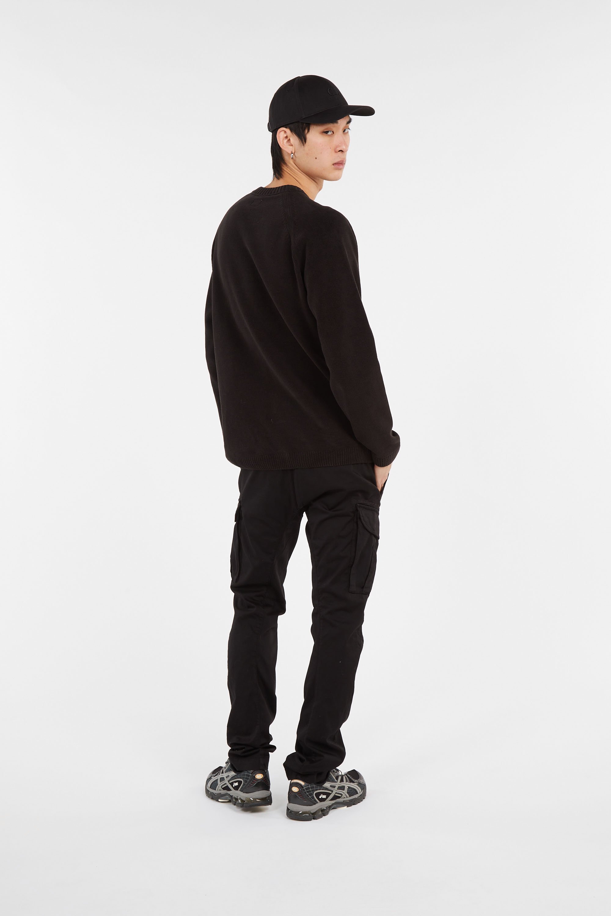 Pull cotton chenille crewneck lens sweater CP COMPANY Noir