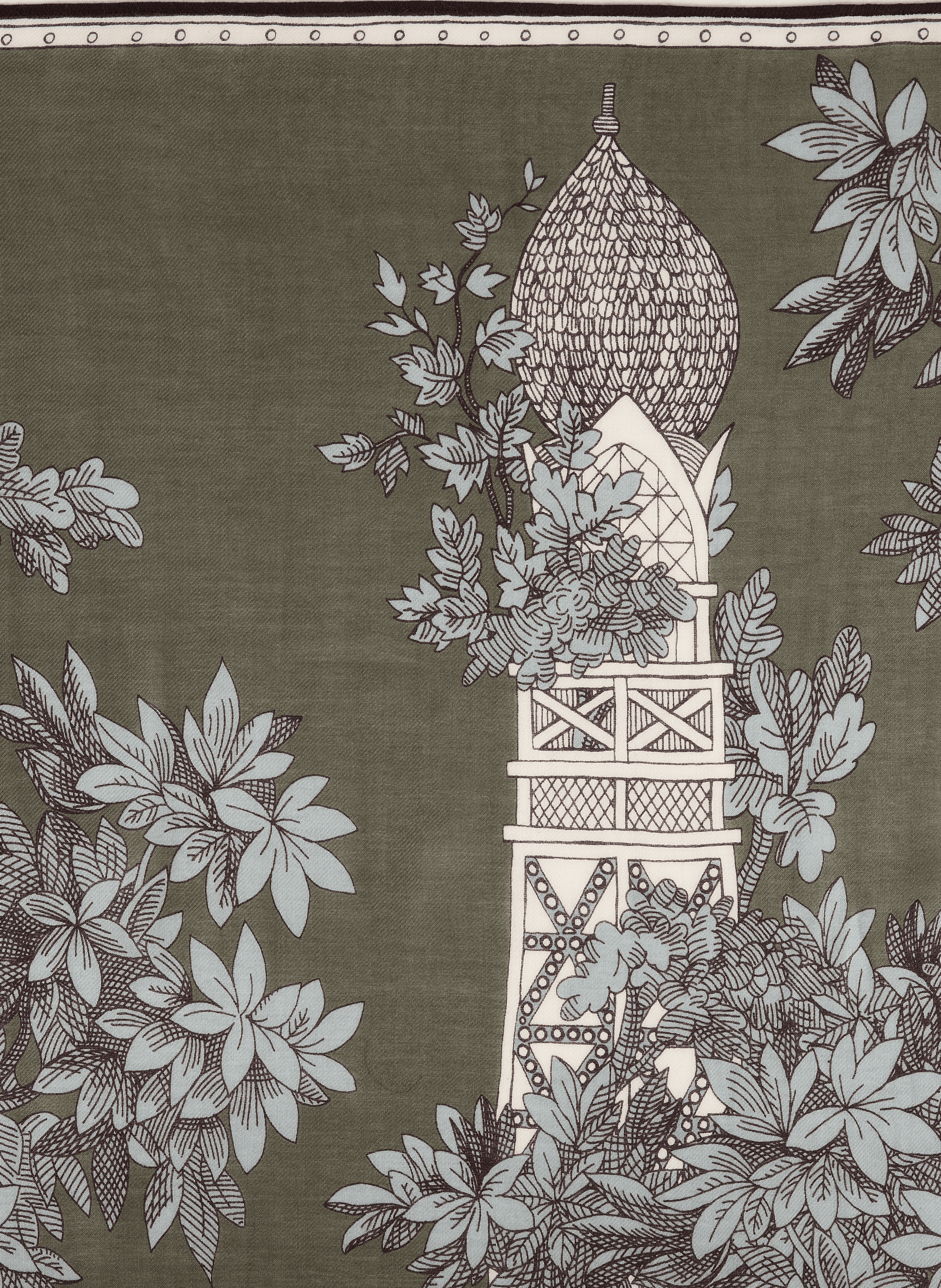 Bedrucktes Wolltuch INOUI EDITIONS Khaki