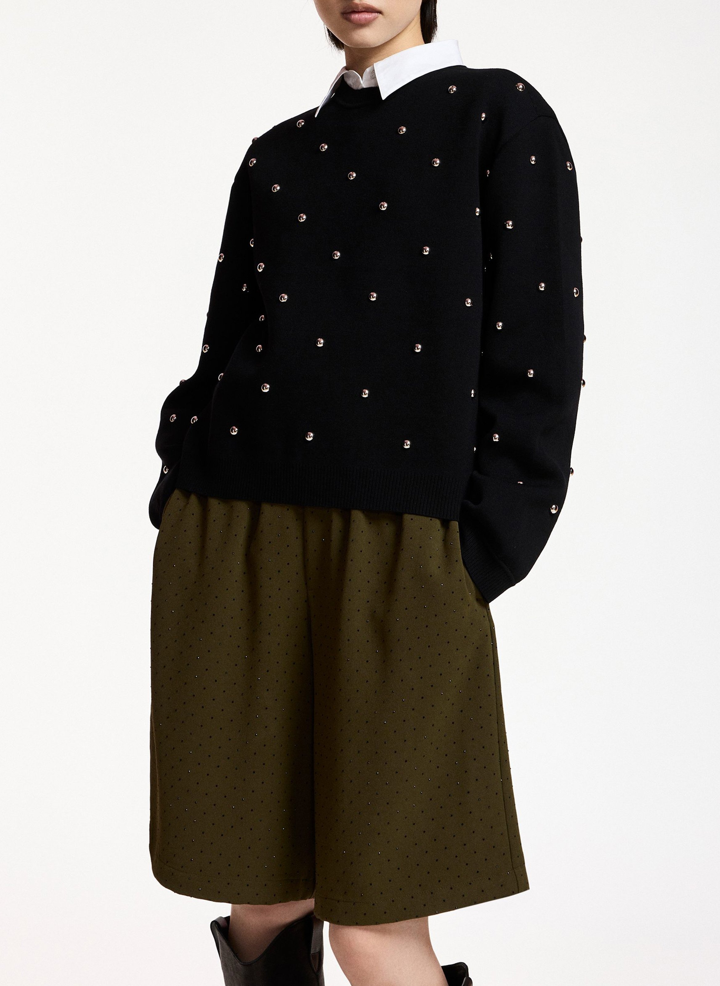 Pull col rond klou ESSENTIEL ANTWERP Noir