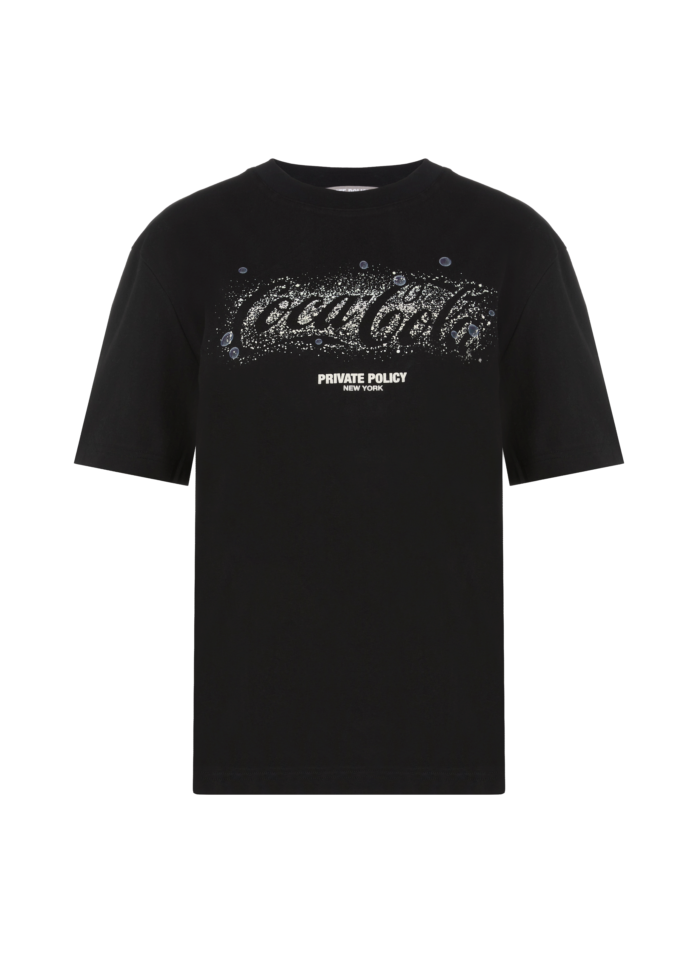 PRIVATE POLICY T-shirt à imprimé en coton Noir