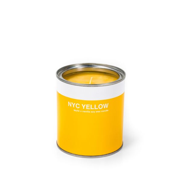 Bougie pot de peinture jaune