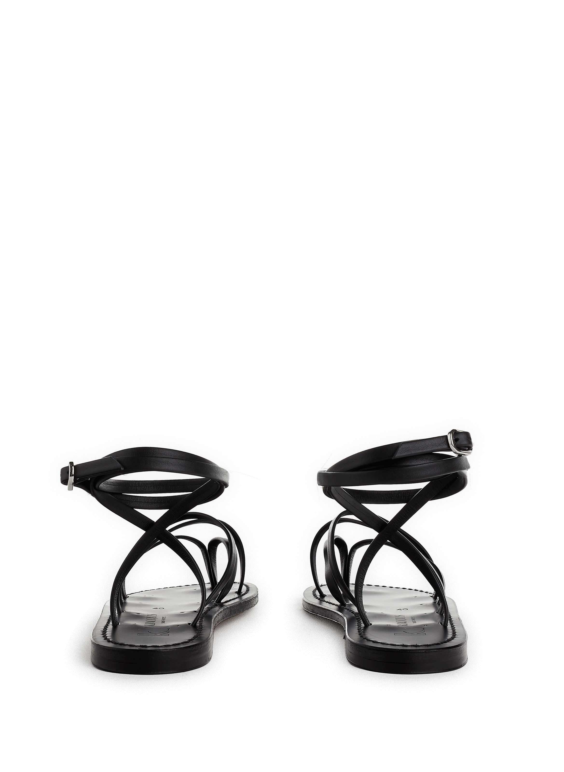 Flat leather sandals K. JACQUES Black