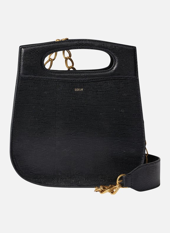 Sac bandoulière en cuir cheri Noir by SOEUR SOEUR Sac bandoulière en cuir cheri Noir