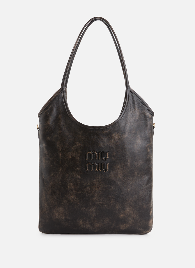 Leather tote bag MIU MIU