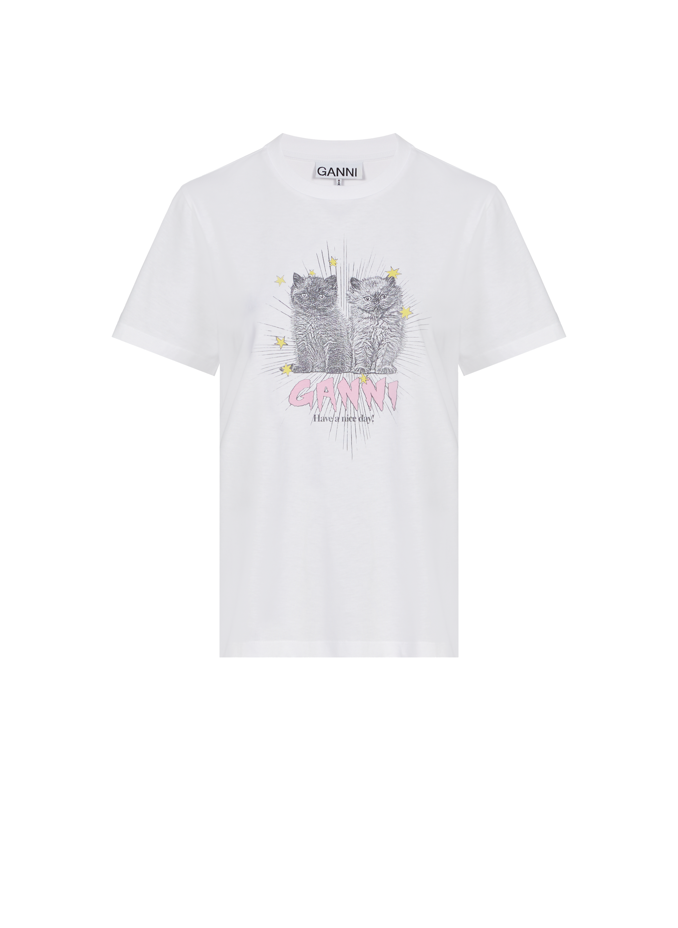 T-shirt Basic Jersey Kittens GANNI White