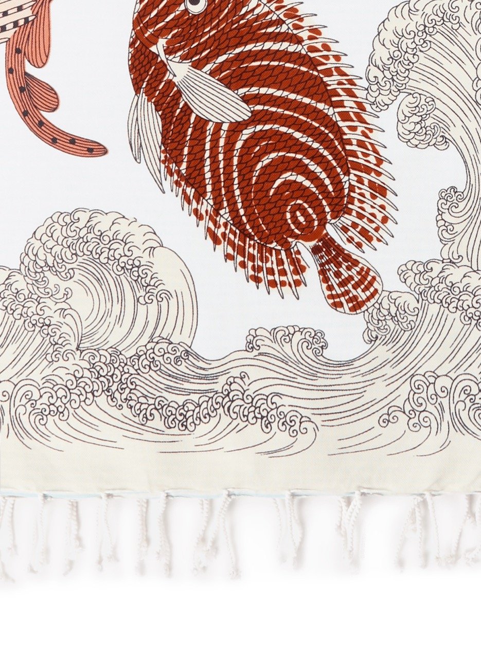 Printed cotton fouta INOUITOOSH White