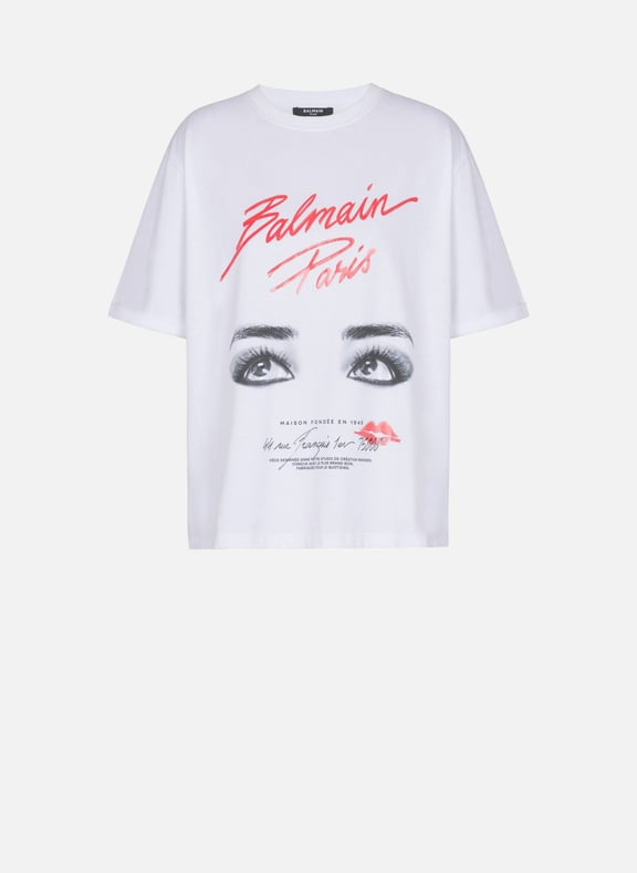 T-shirt à manches courtes imprimé balmain beauty Blanc by BALMAIN BALMAIN T-shirt à manches courtes imprimé balmain beauty Blanc