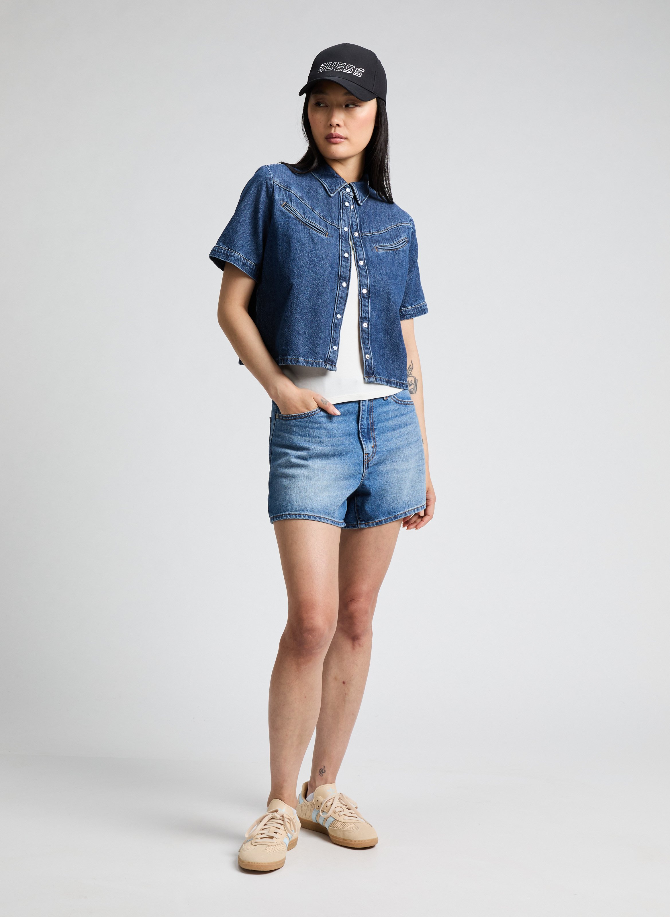 Chemise courte en jean LEVI'S Bleu