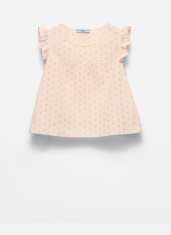 Haut en dentelle ajourée Rose by PRADA PRADA Haut en dentelle ajourée Rose