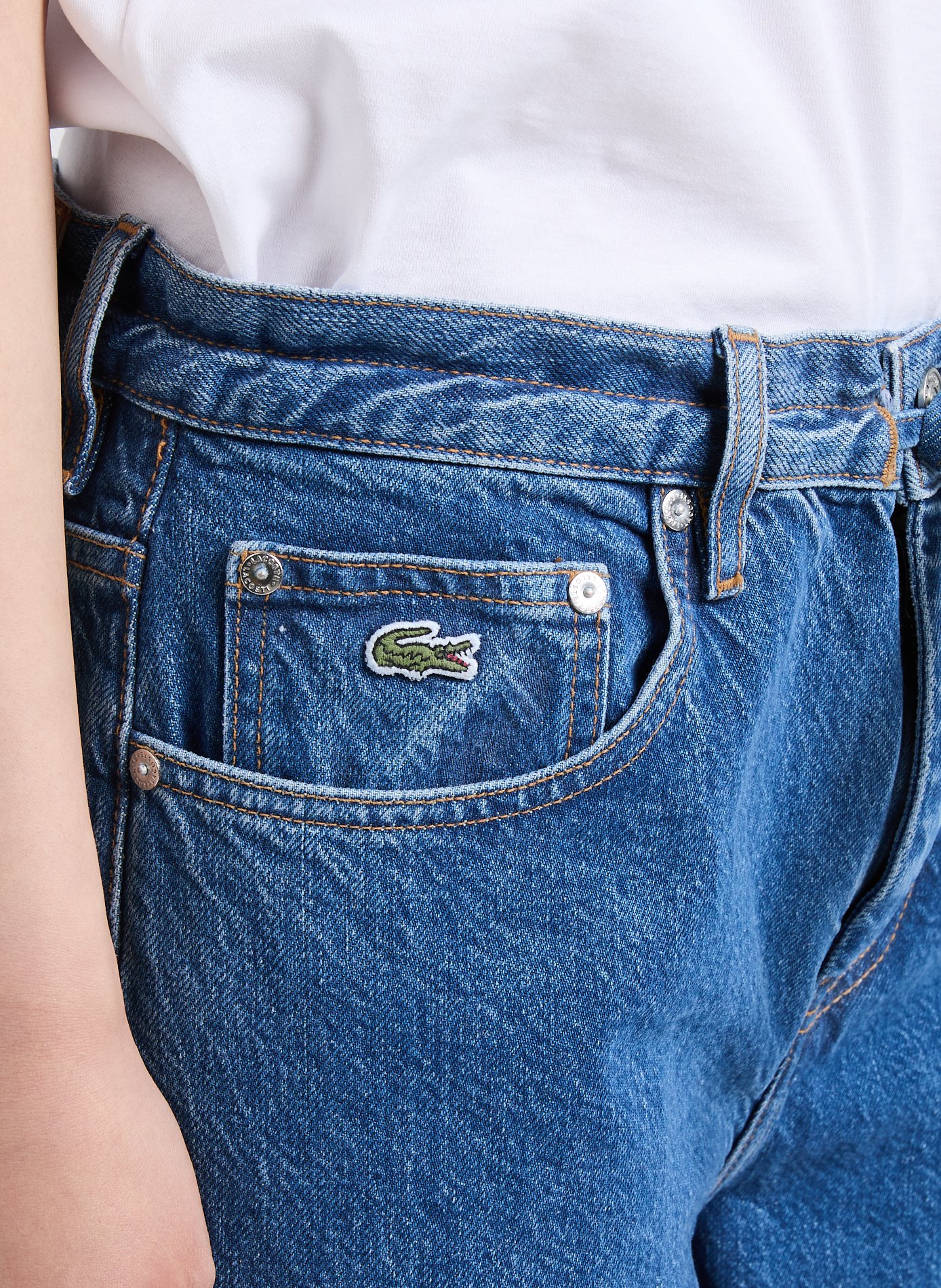 Jean large en coton  LACOSTE Bleu
