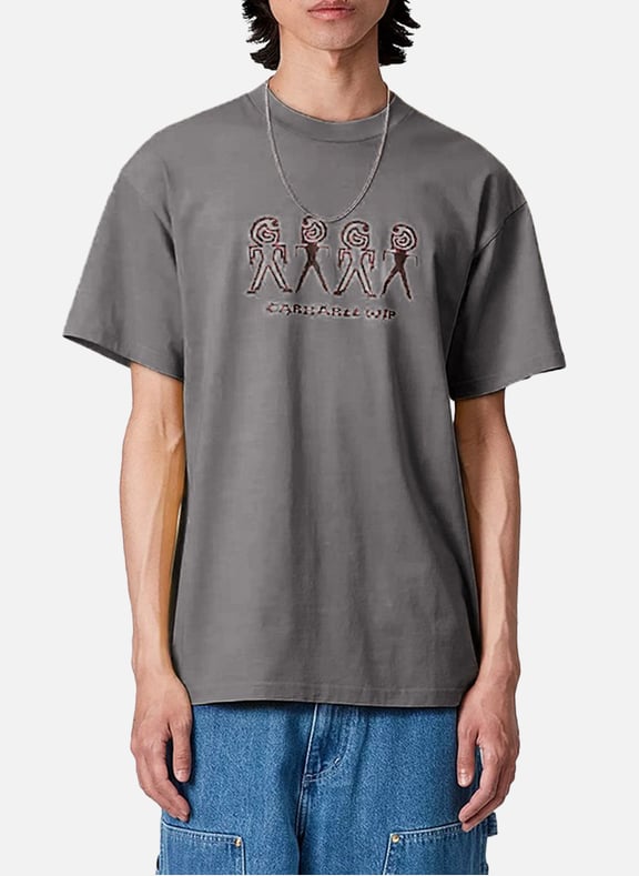 Cotton T-shirt with S/S Terrestrial prints Black by CARHARTT WIP CARHARTT WIP Cotton T-shirt with S/S Terrestrial prints Black