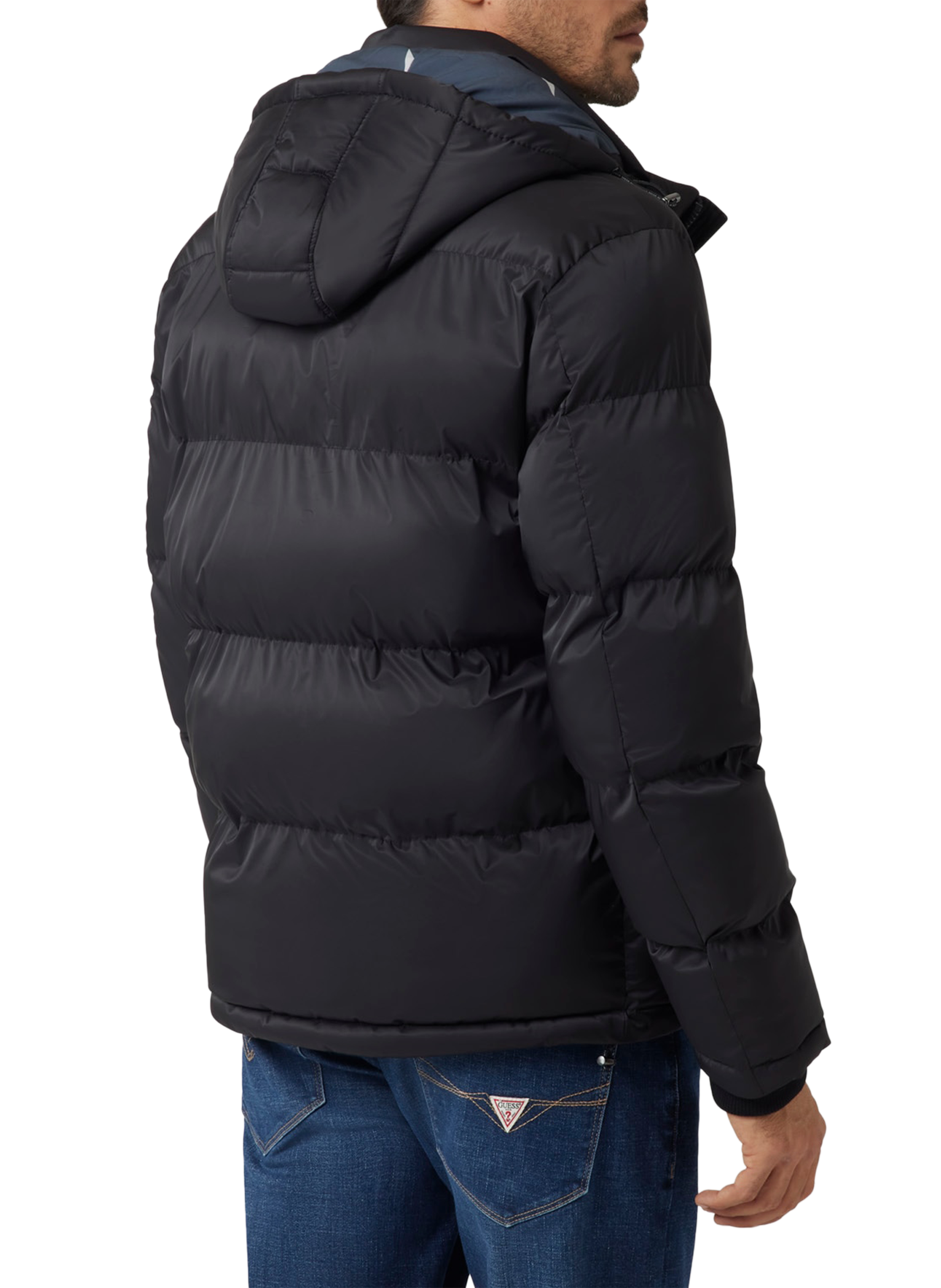 Hooded padded jacket GUESS Black