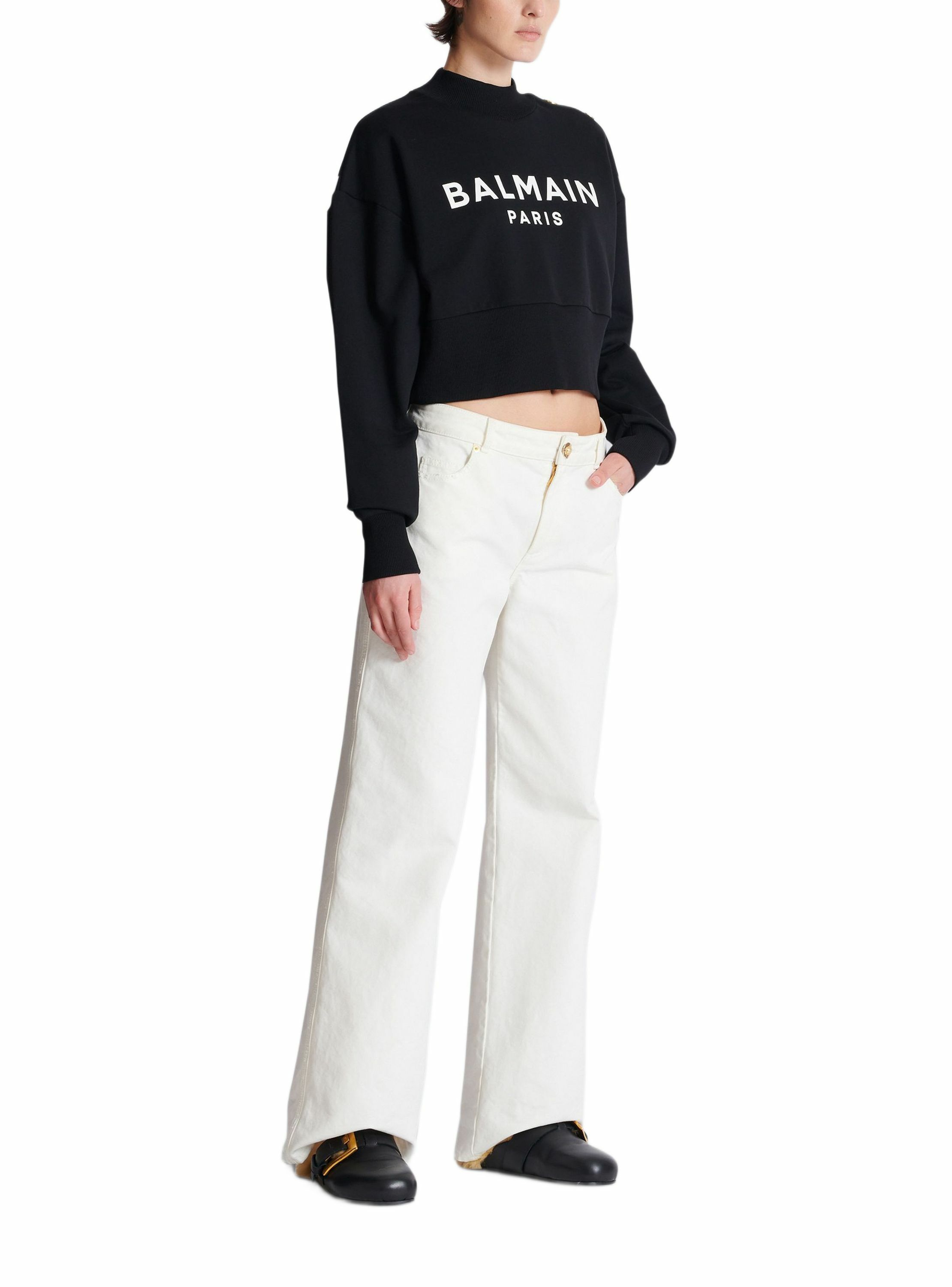 Sweatshirt imprimé balmain paris BALMAIN Noir