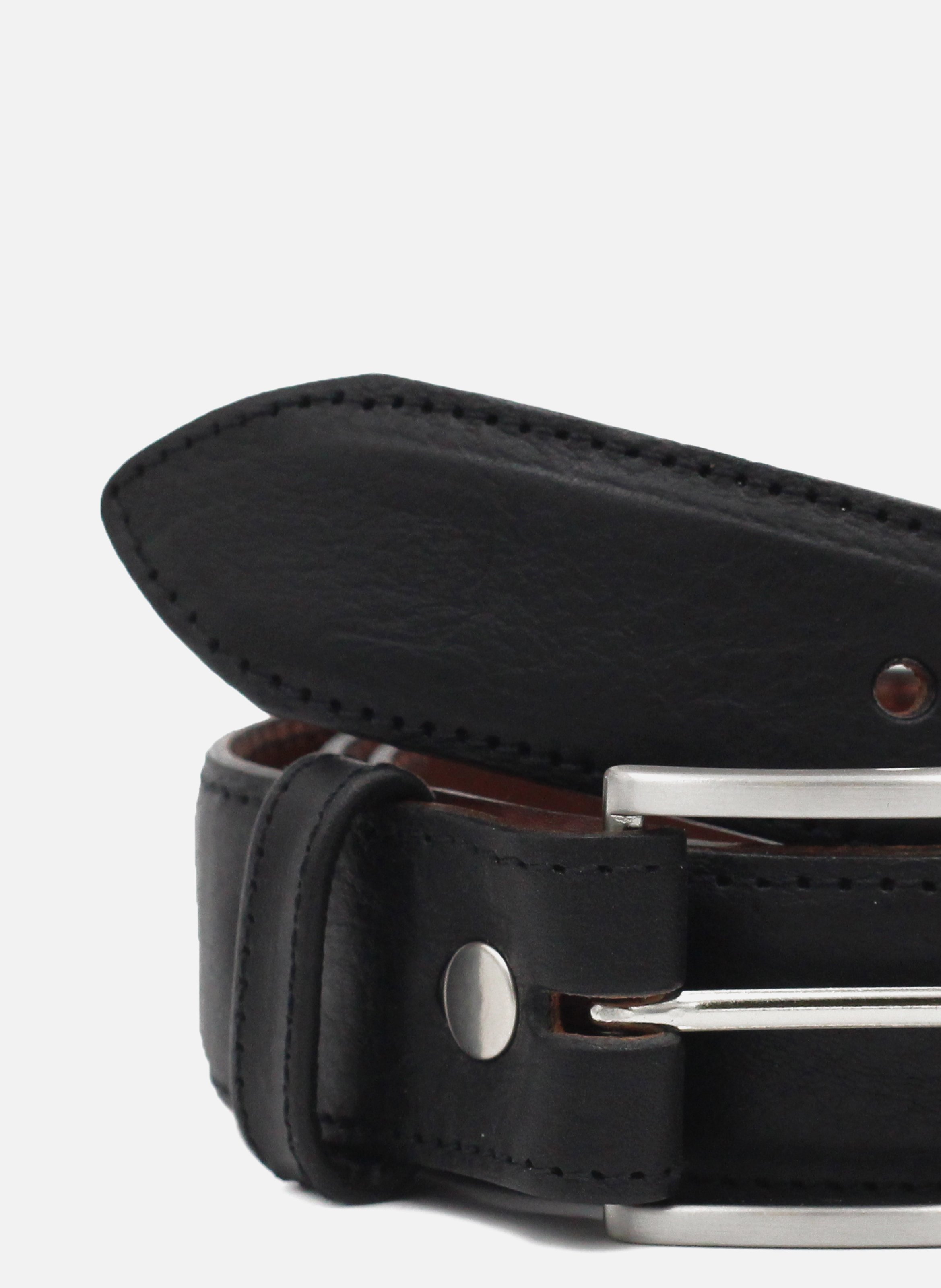 Ceinture classique cuir lisse JULES & JENN Noir