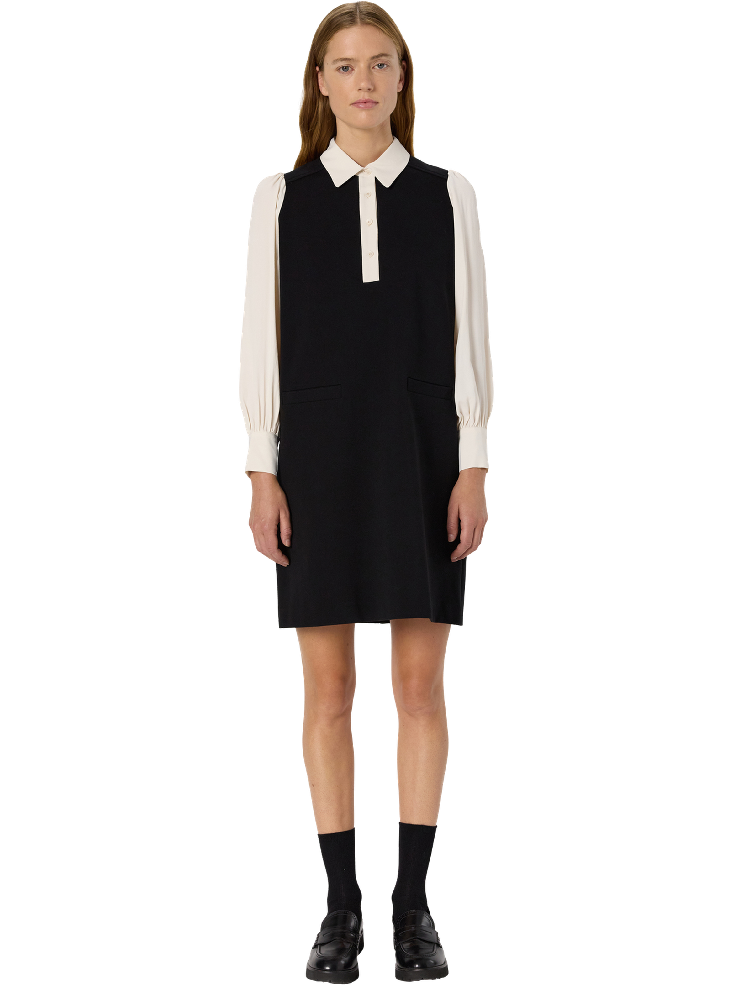 Robe bicolore à col chemise - lola GERARD DAREL Noir
