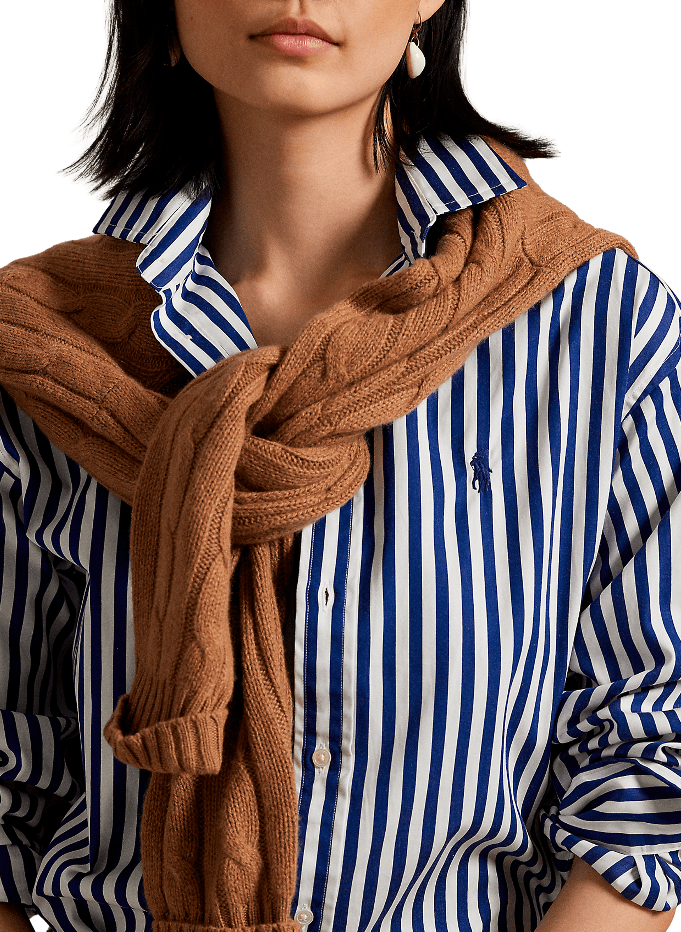 Chemise rayée en coton POLO RALPH LAUREN Bleu