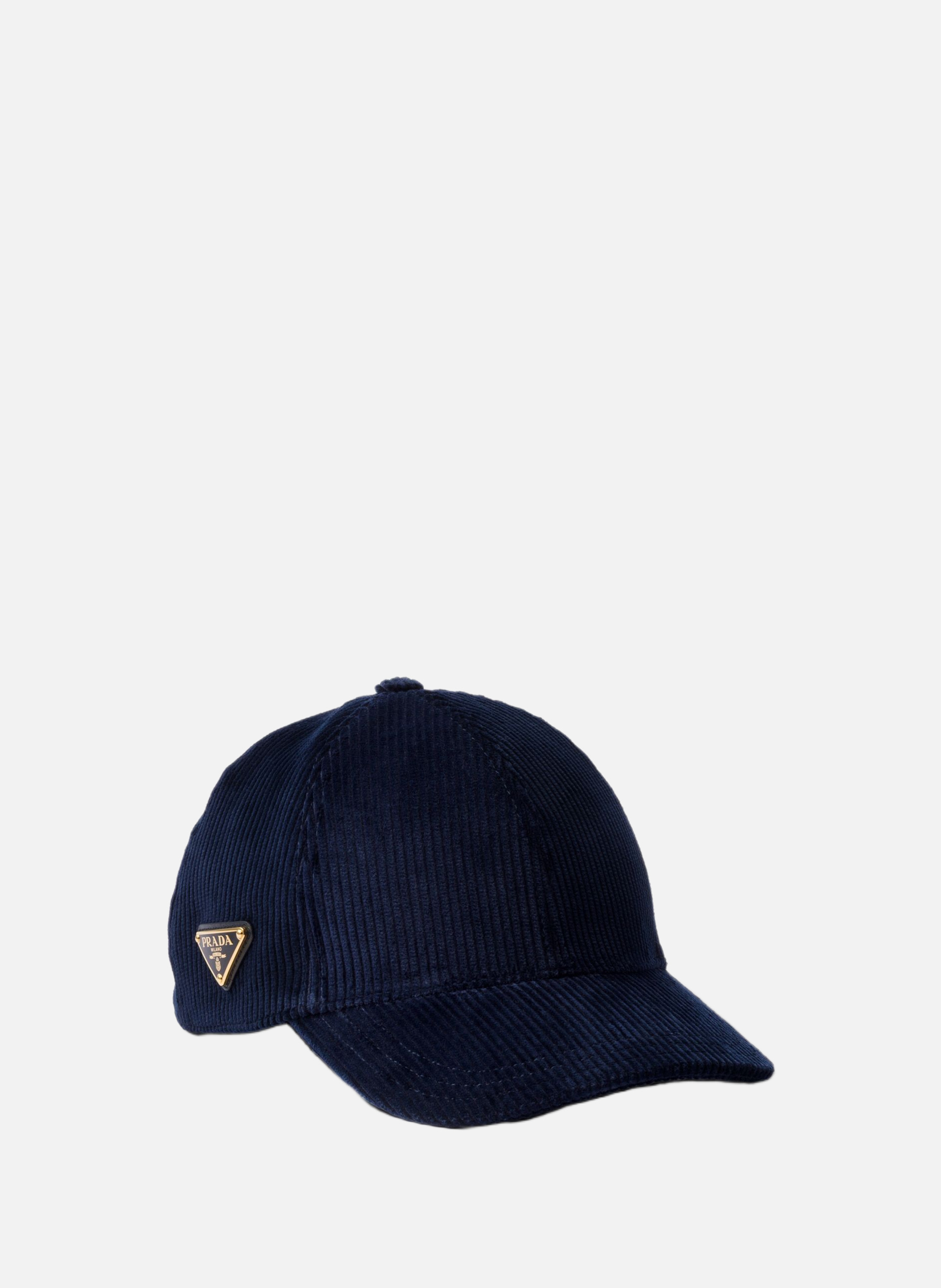 PRADA Casquette de base-ball en velours côtelé Bleu