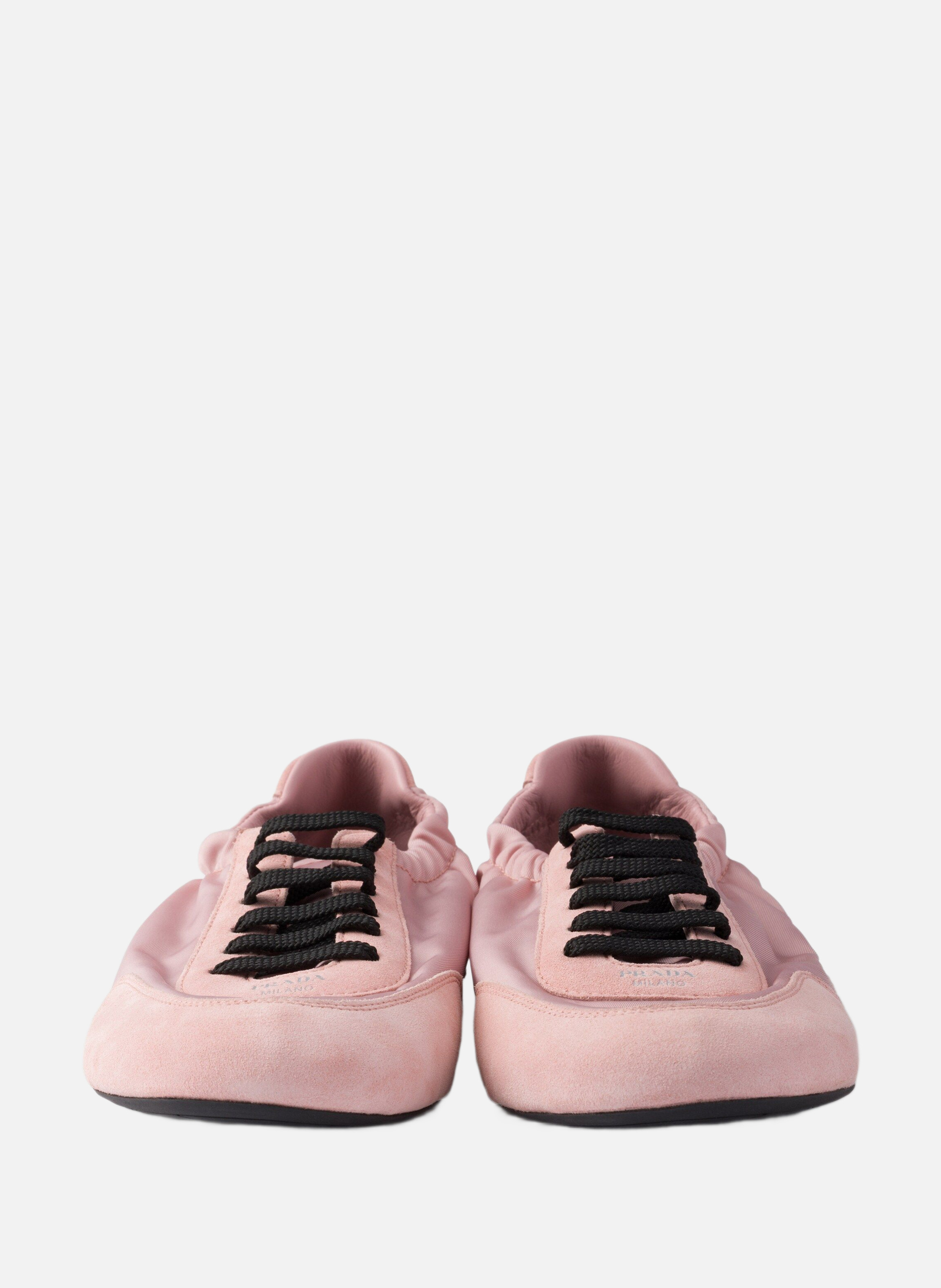 Sneakers collapse en re-nylon et veau velours PRADA Rose