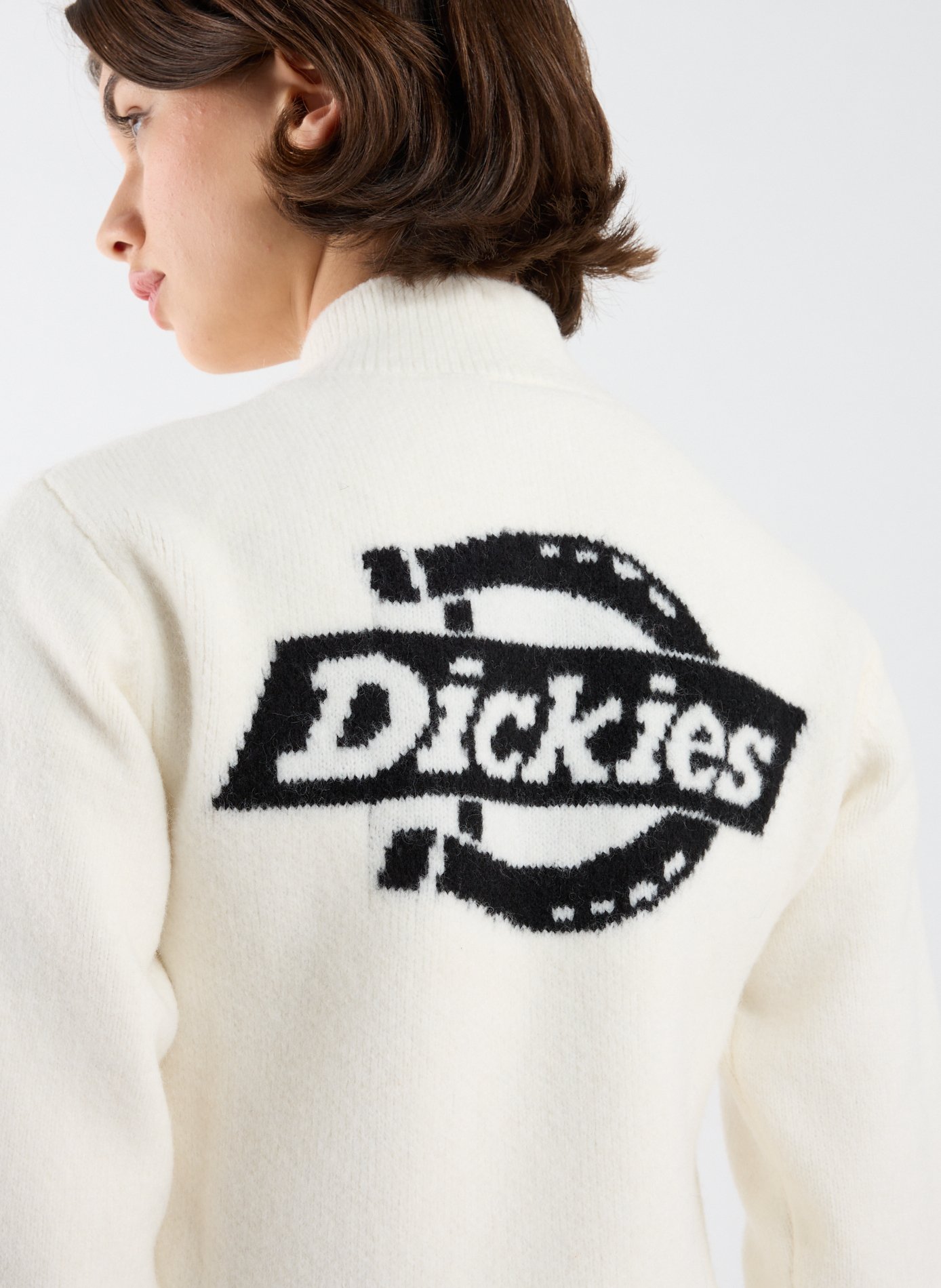 Straight high neck sweater DICKIES White
