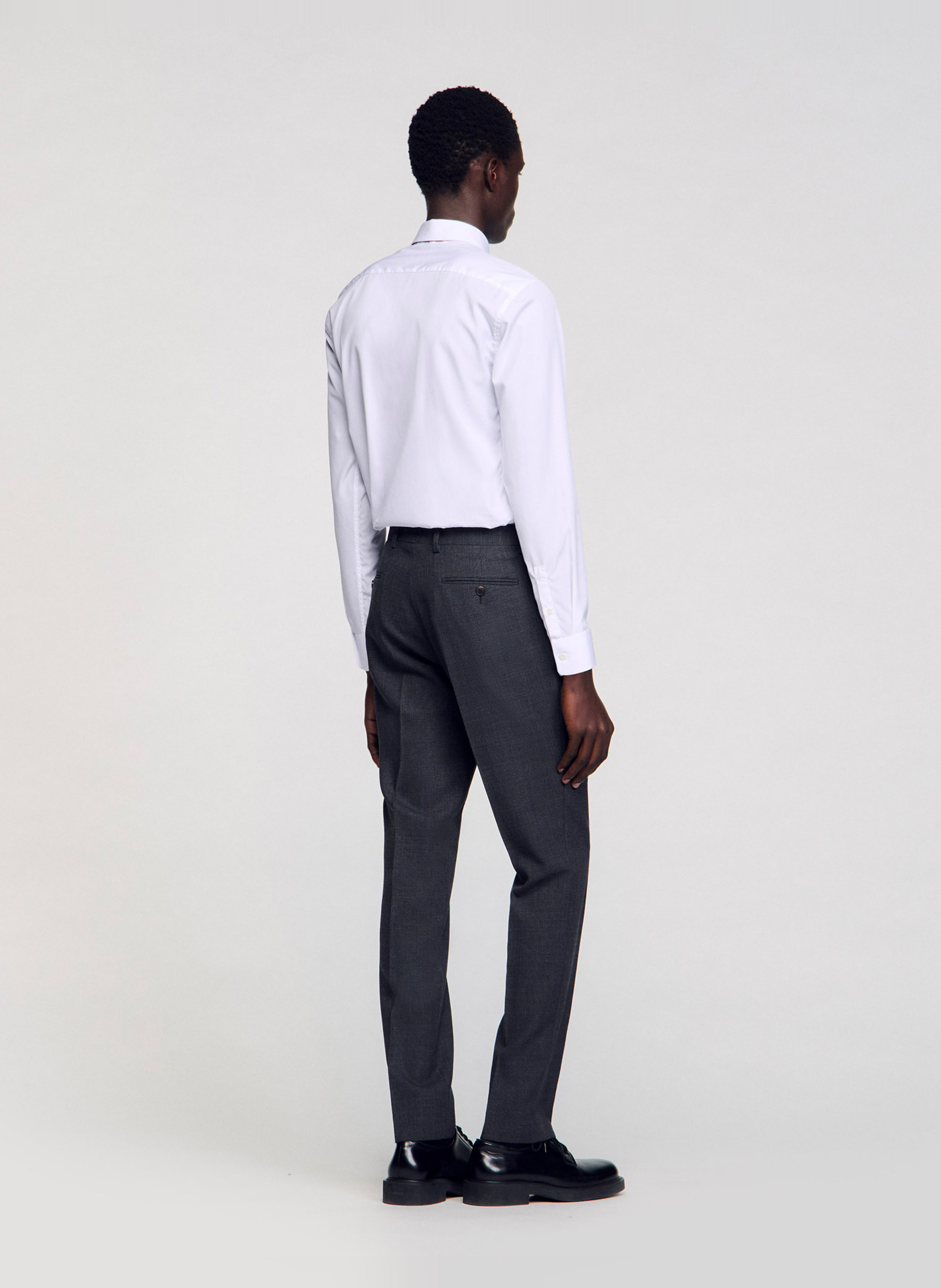 Pantalon de costume en laine SANDRO Gris