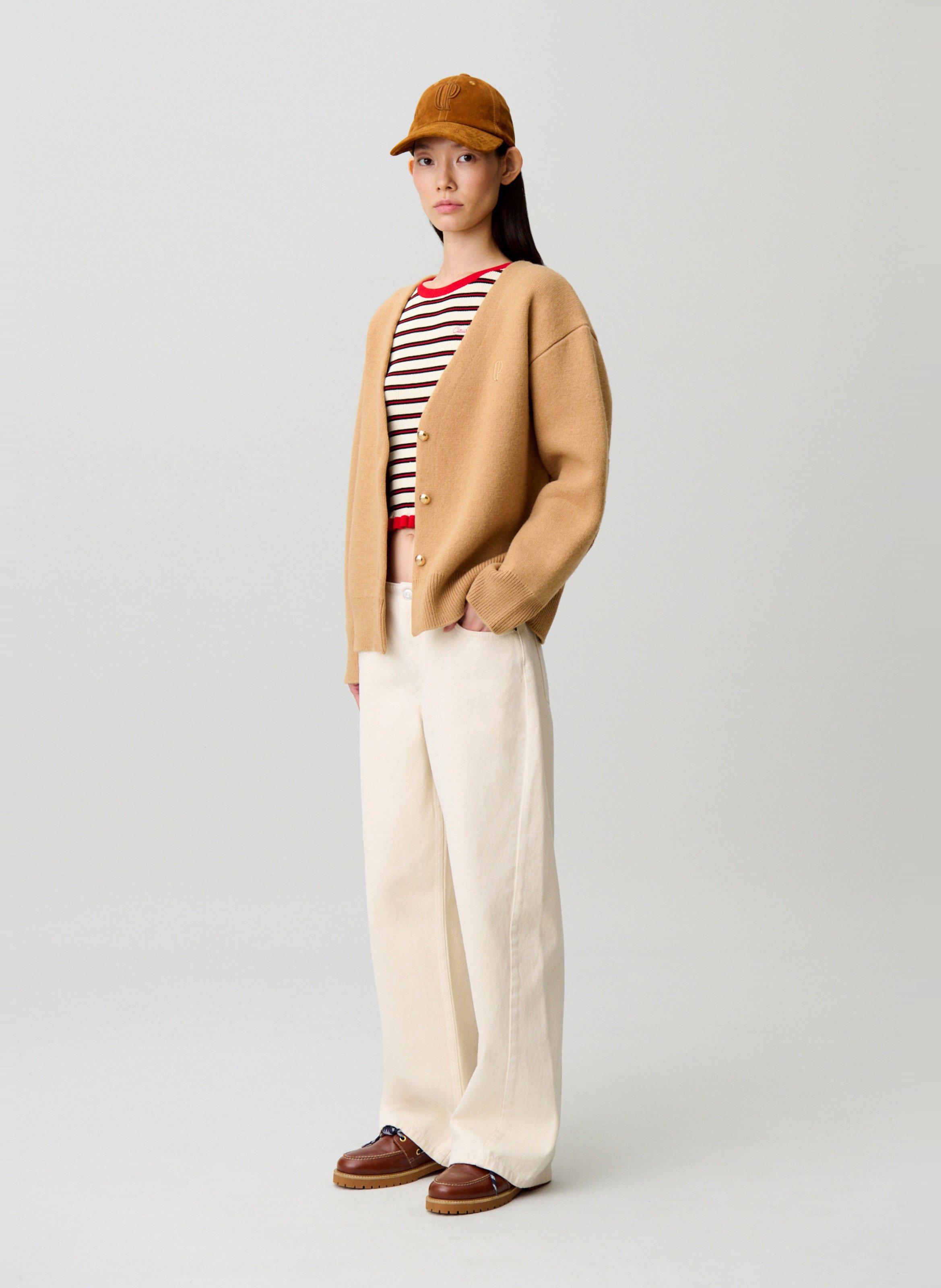 Jean large en coton CLAUDIE PIERLOT Beige