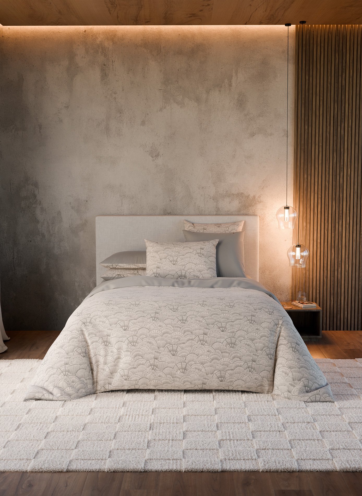 PACK HOUSSE DE COUETTE + TAIE(S) D'OREILLER Cool ANNE DE SOLENE Gris