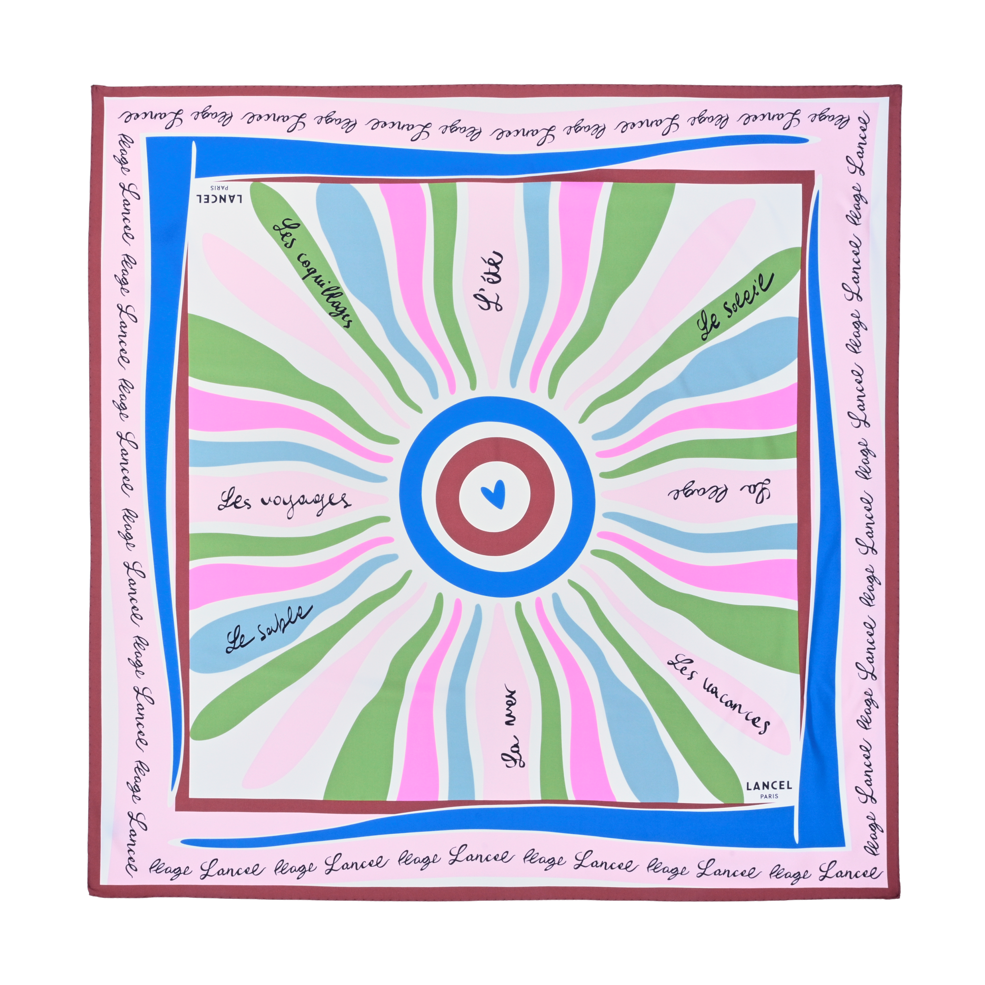 Silk scarf 90 sunrise pattern by lancel  Multicolore