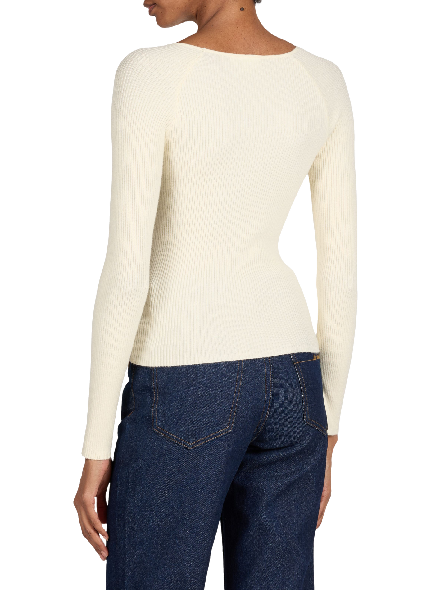 Vicamar ribbed sweater with round neck VILA Beige