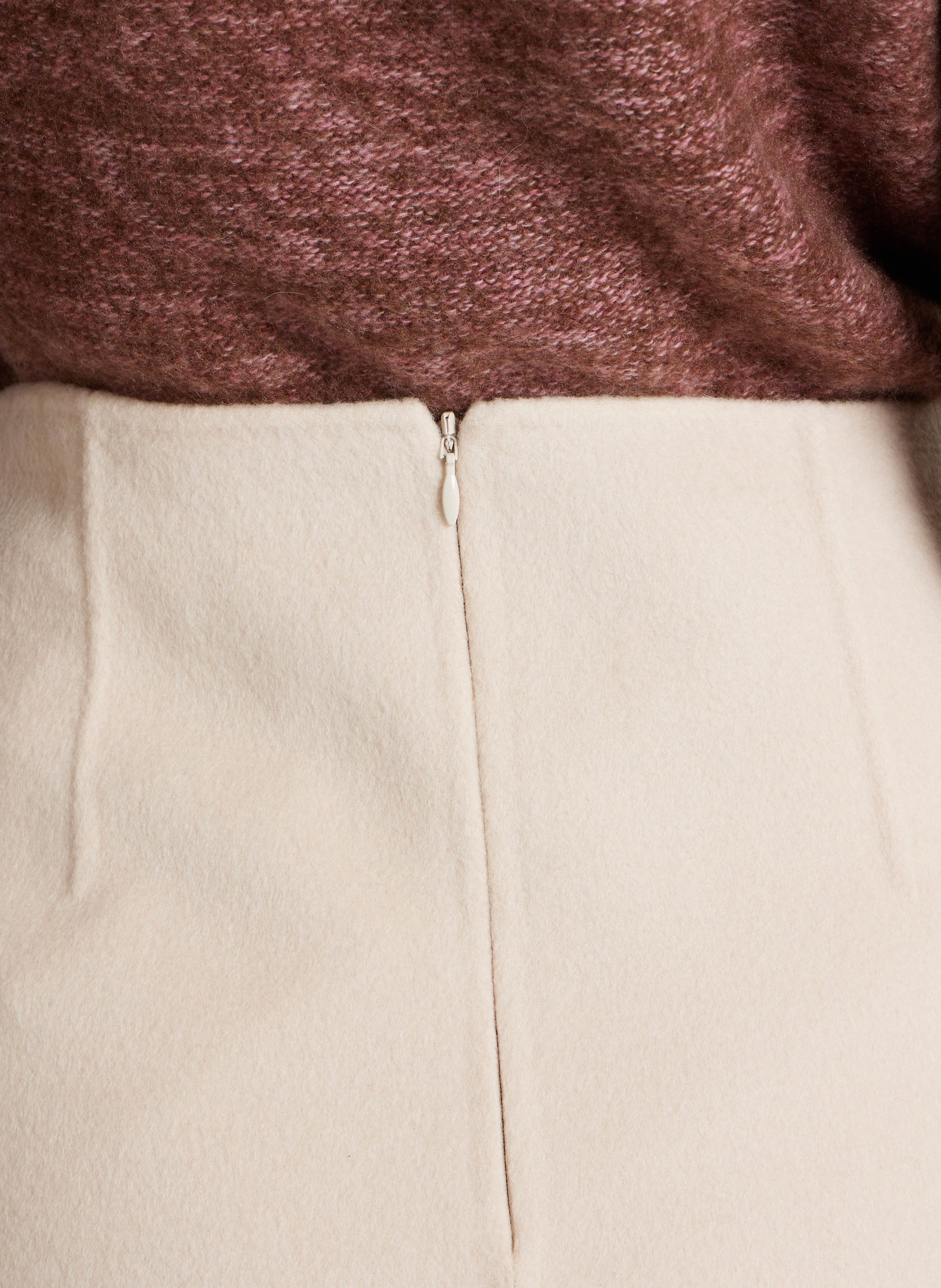 Jupe midi en laine olivia MAISON 123 Beige