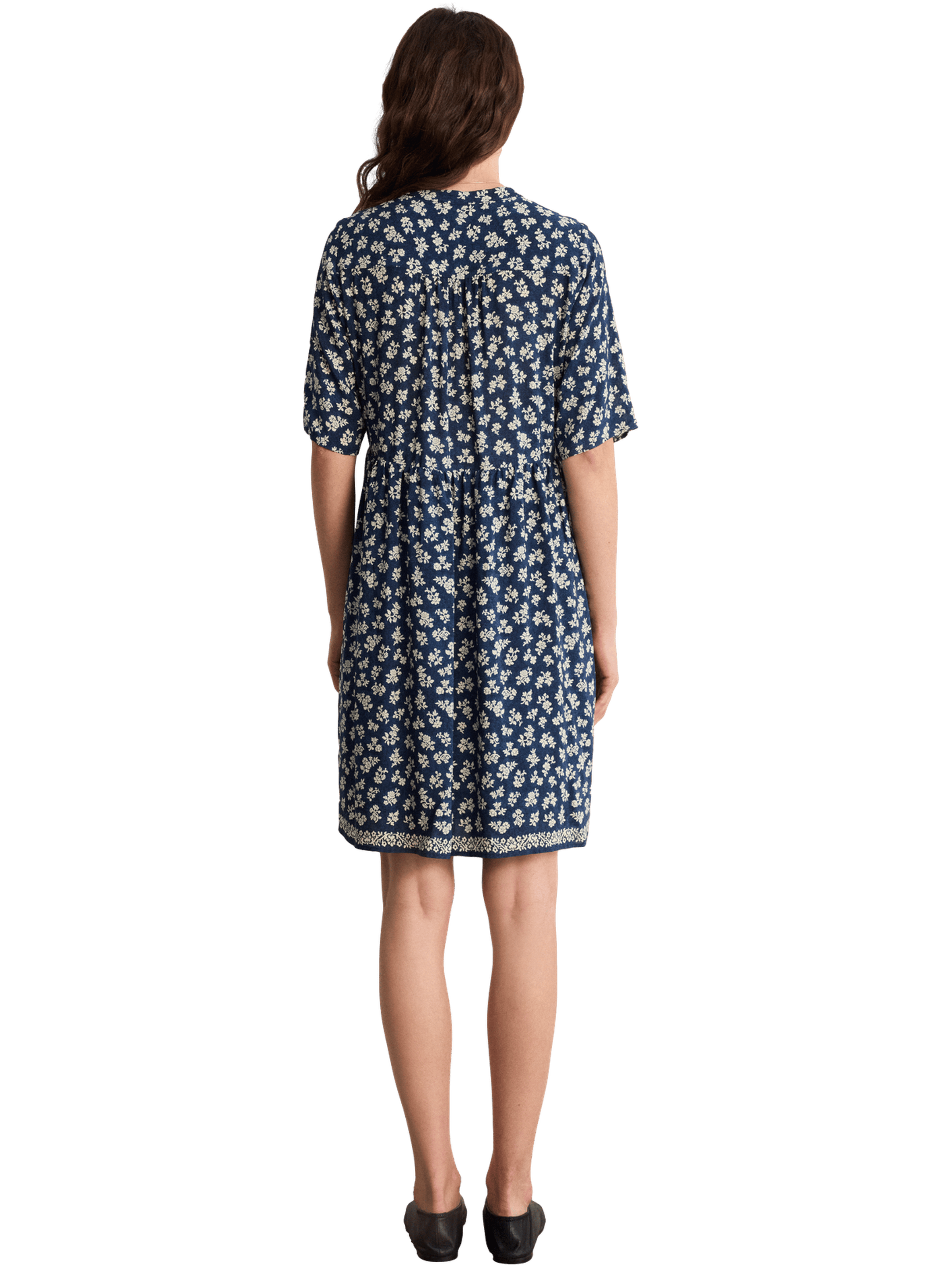 Robe courte et droite à fleurs - AUGUSTA PABLO Bleu