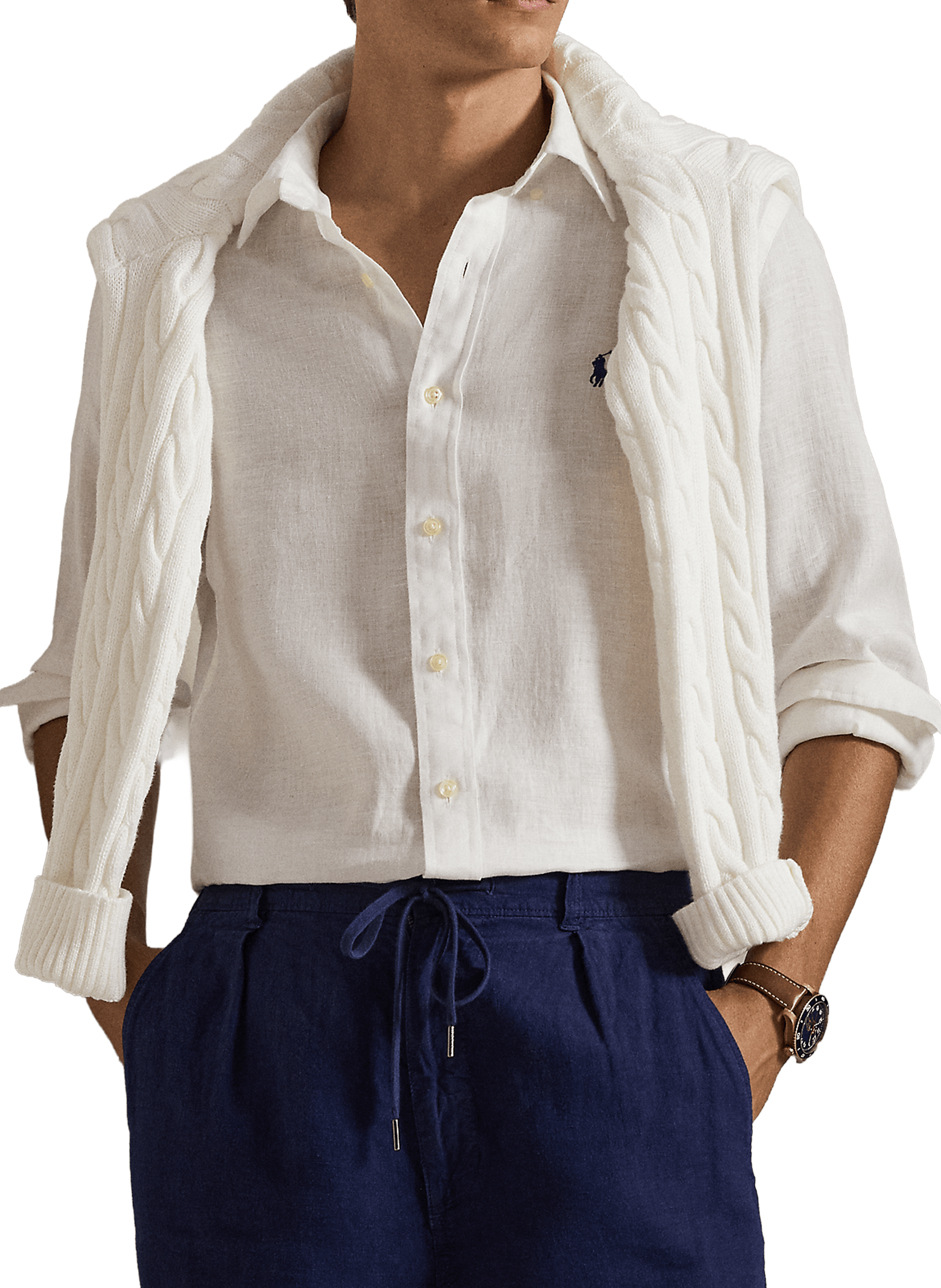 Chemise en lin POLO RALPH LAUREN Blanc