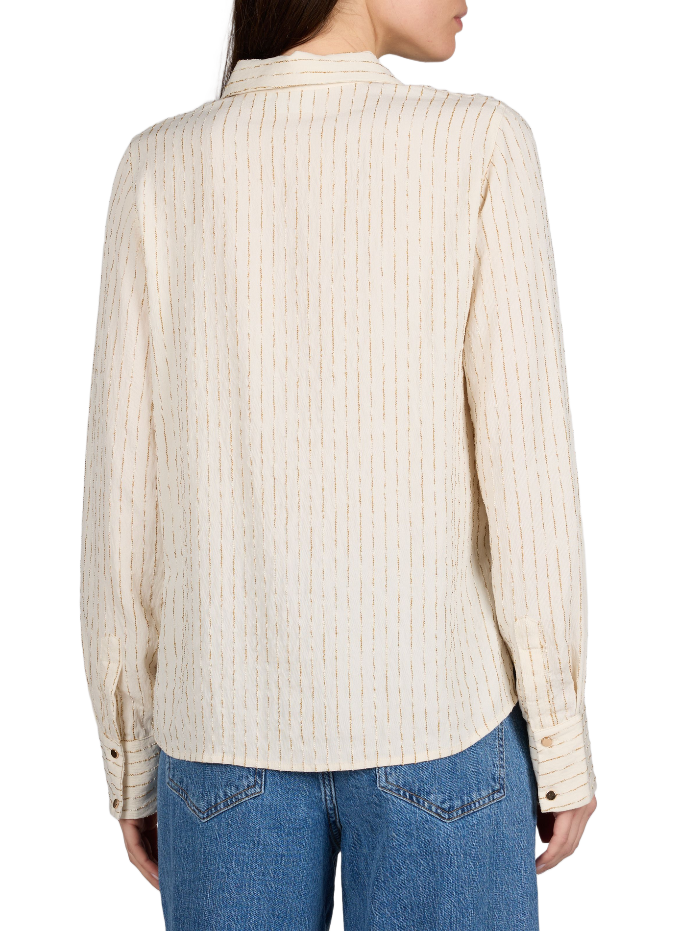 Chemise Viladdie col classique à rayures VILA Beige