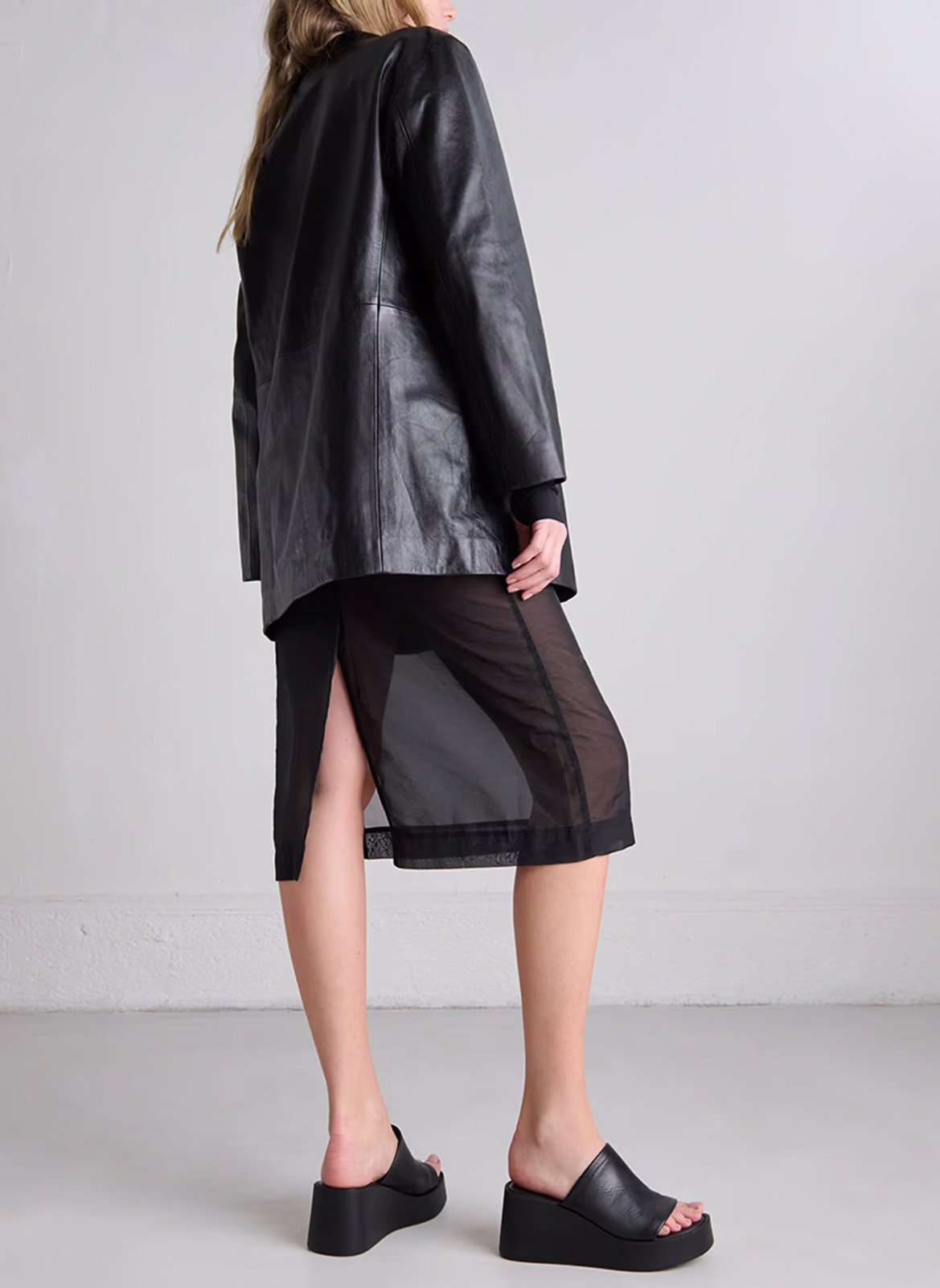 Mules compensées en cuir eugene JONAK Noir