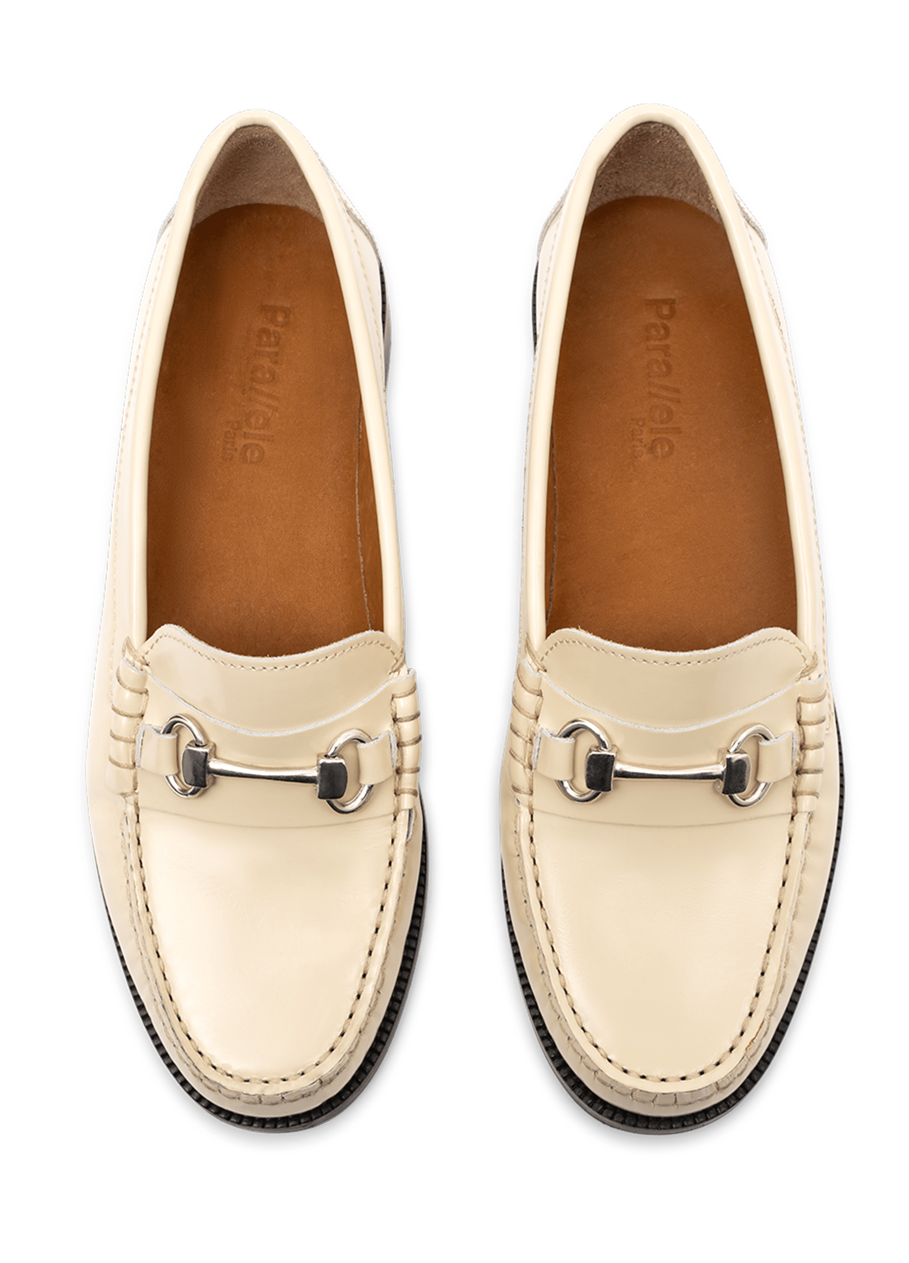 Mocassins cambridge en veau brossé PARALLELE Blanc