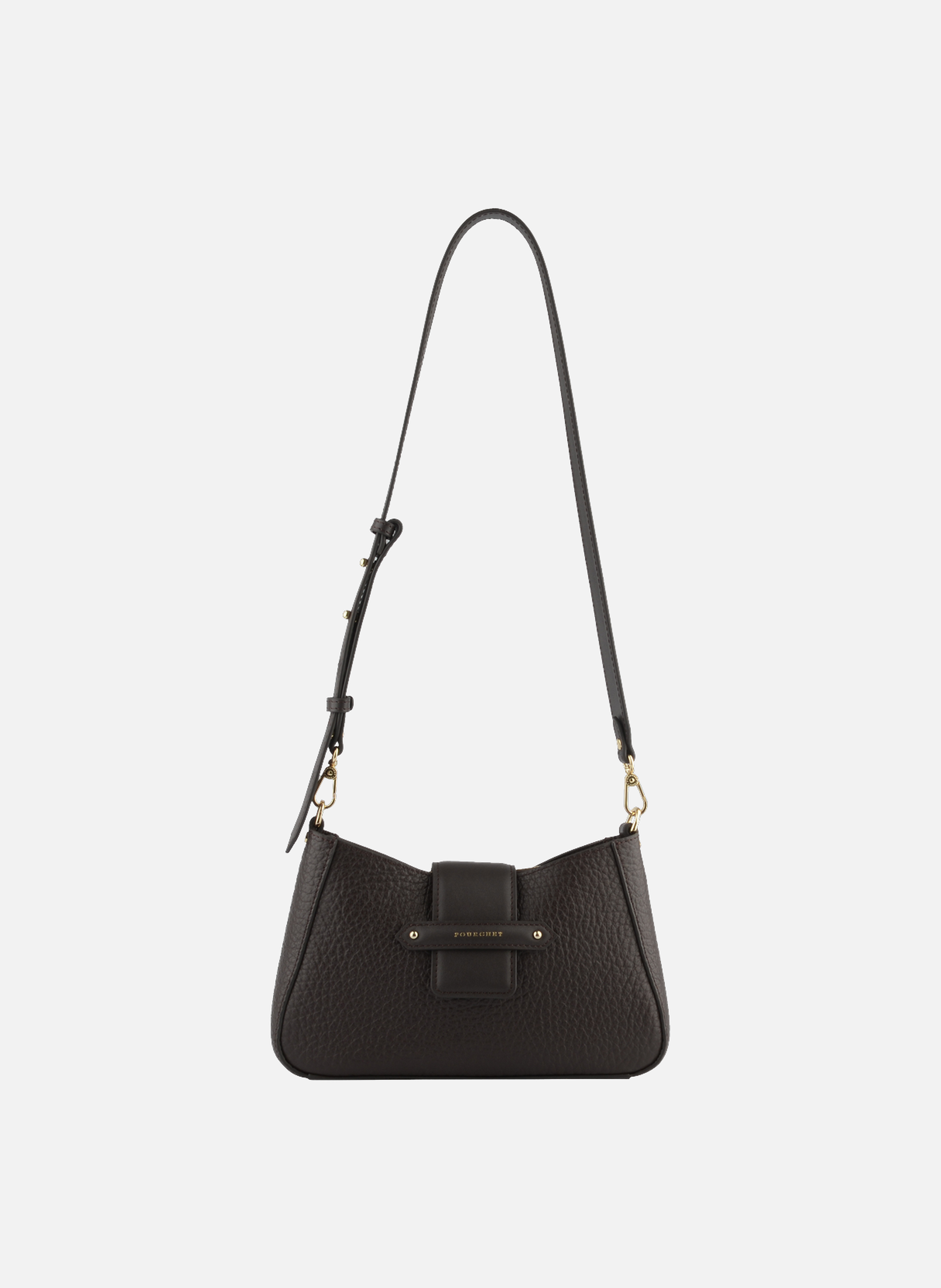 Fleuves | sac à main en cuir de vachette POURCHET Marron