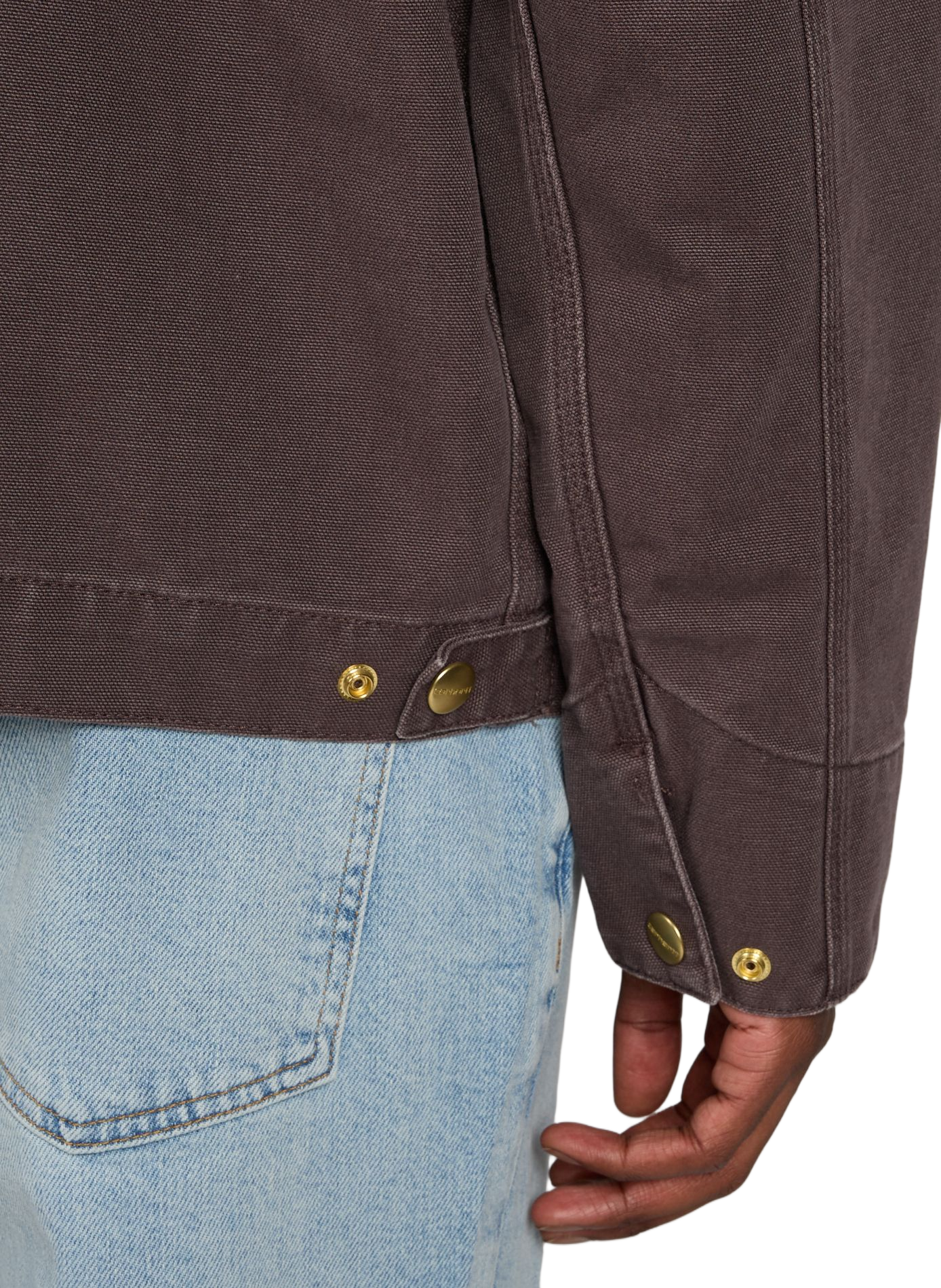 Jacket with classic cotton collar Brown