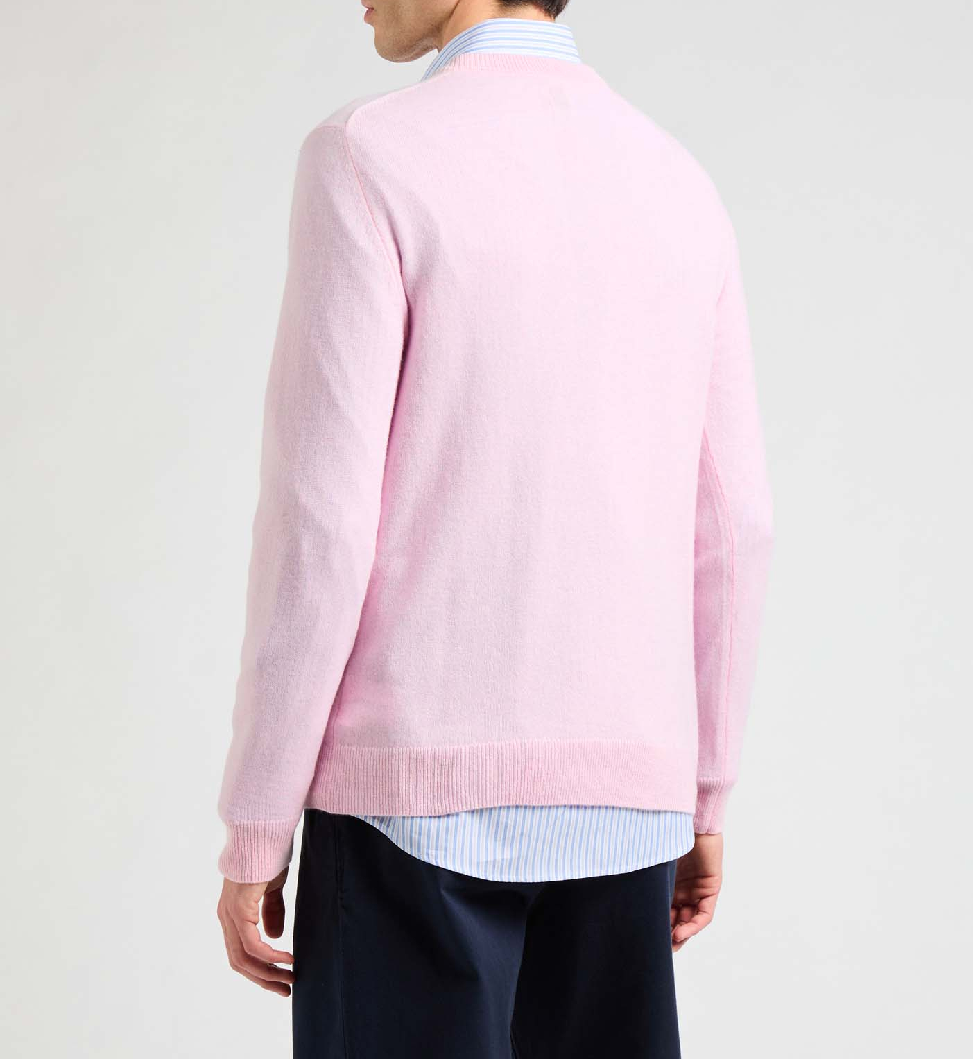 Pull col V en cachemire AU PRINTEMPS PARIS Rose