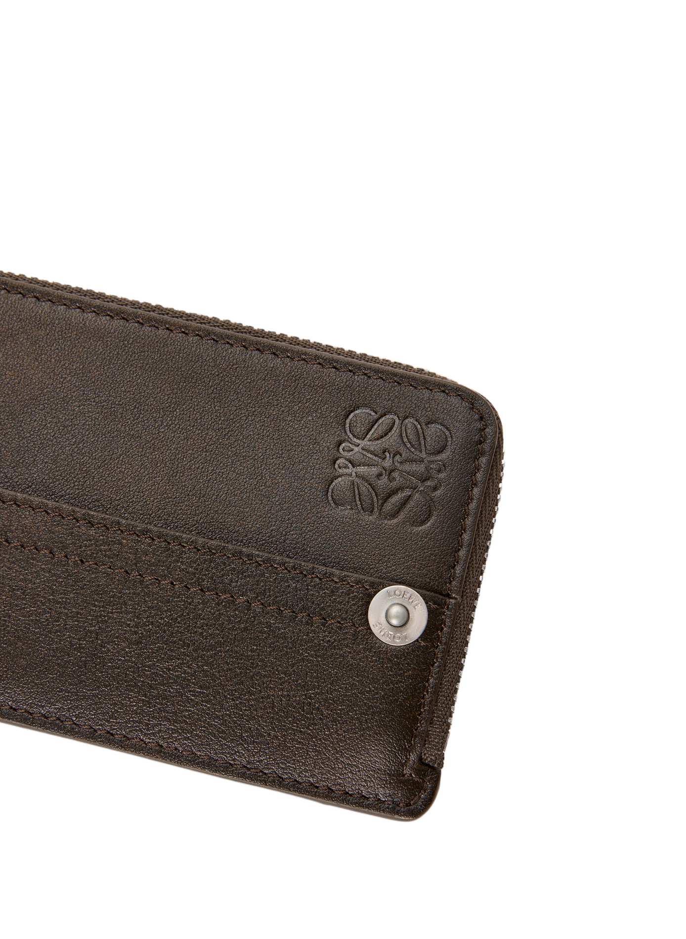 Porte-cartes Panta en cuir de veau brillant LOEWE Marron