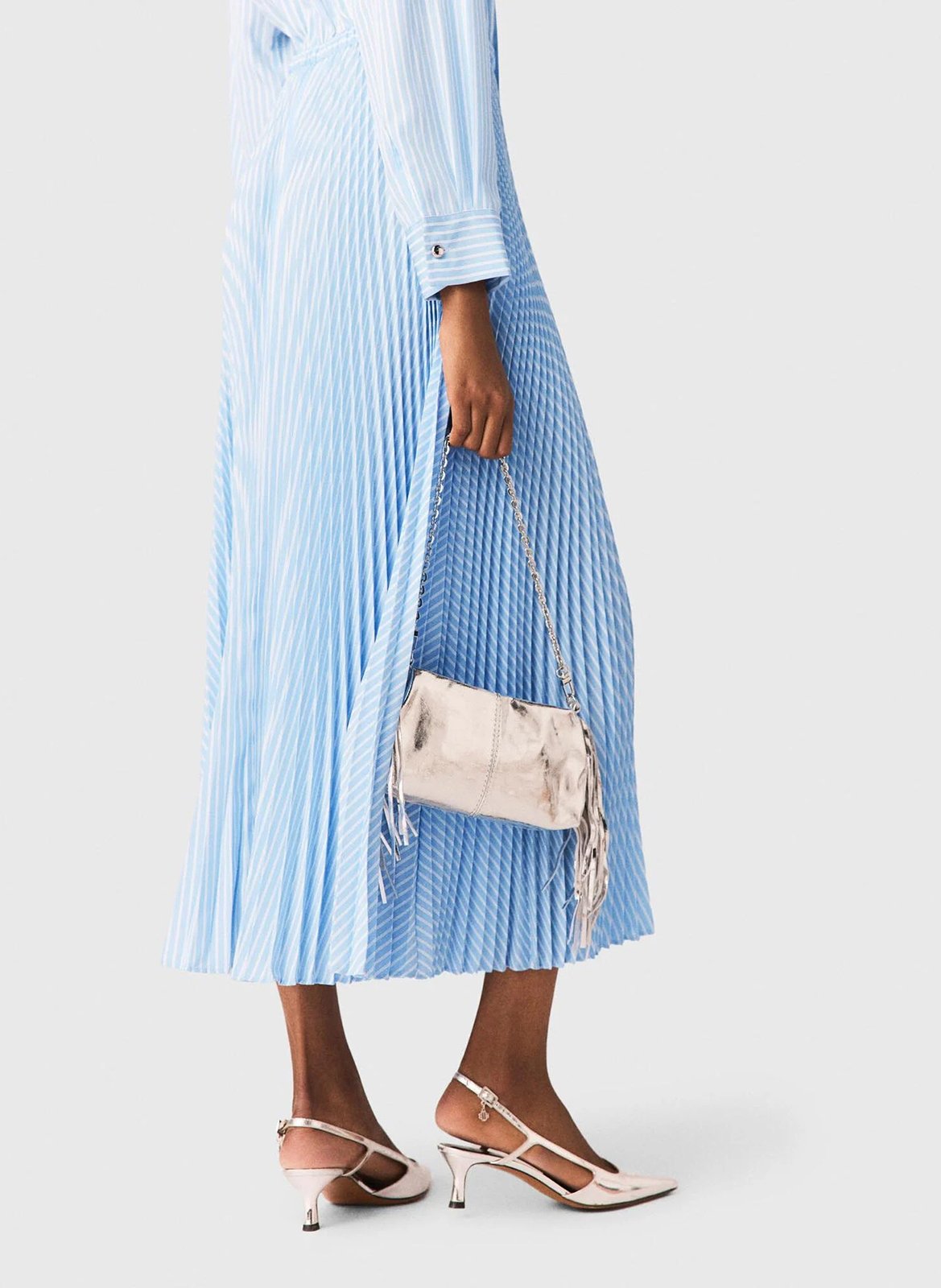 Robe longue plissée MAJE Bleu