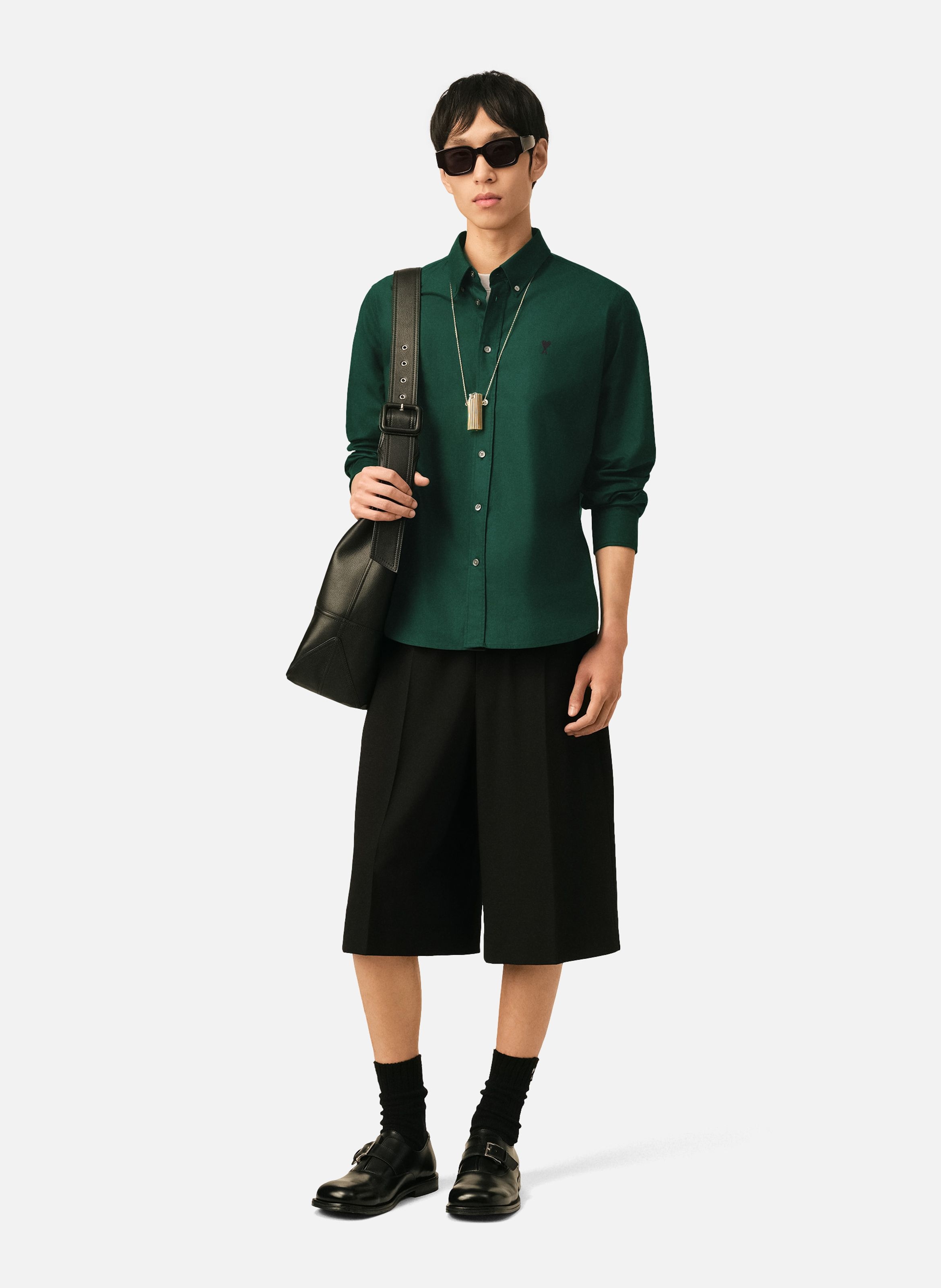 Chemise en coton ami de coeur AMI PARIS Vert