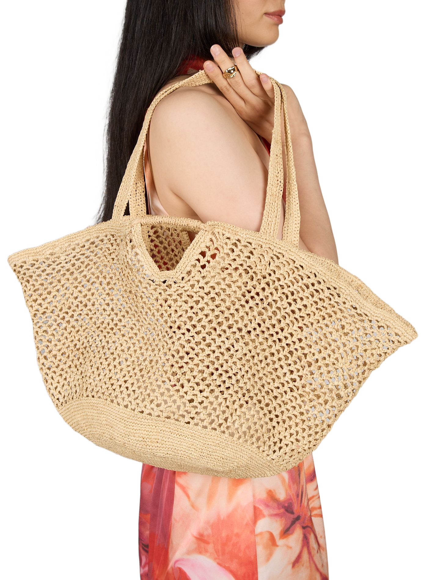 Marine raffia beach bag AMARRE Beige