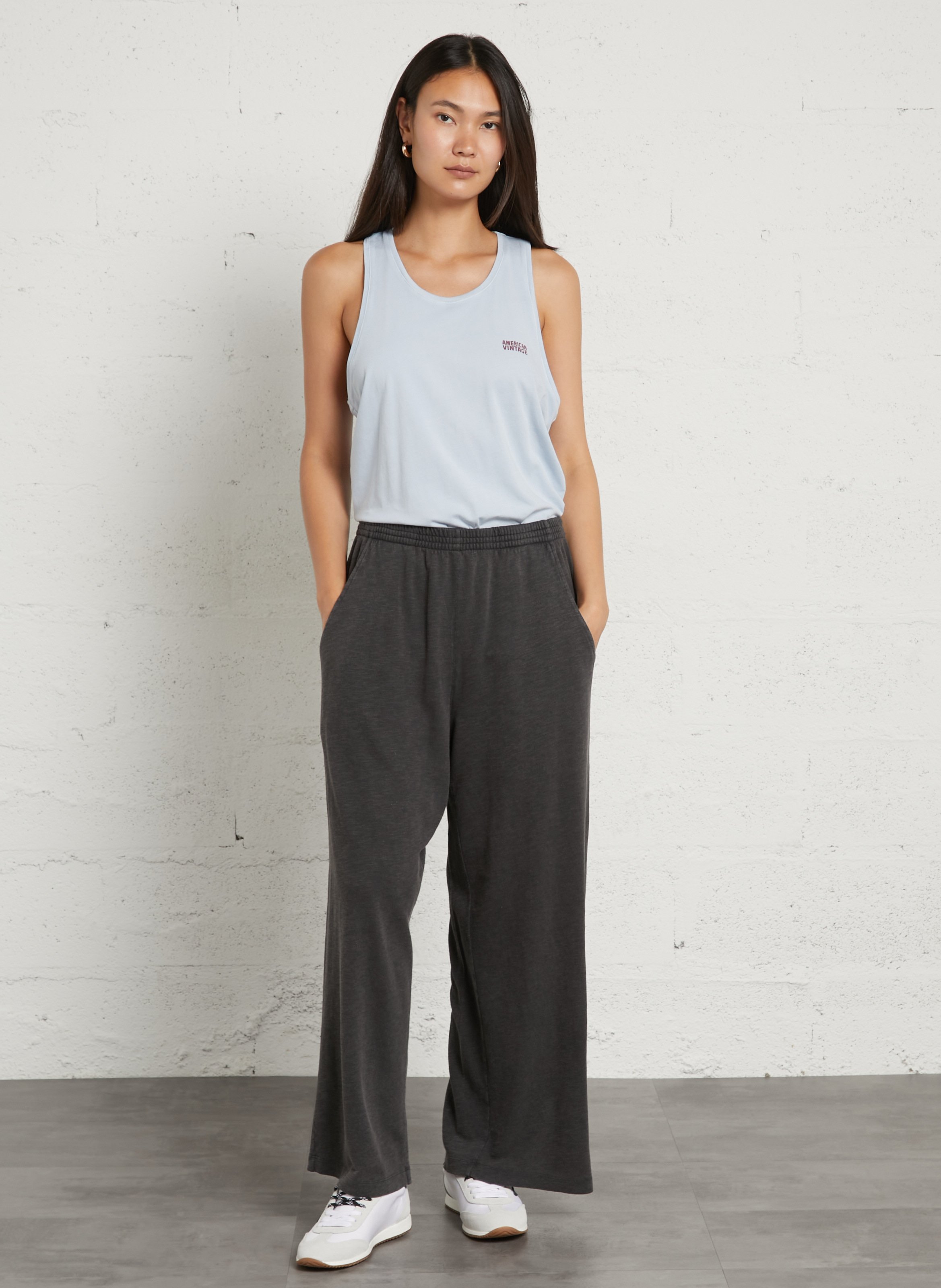 Jogging ample taille haute flammé pojy AMERICAN VINTAGE Noir