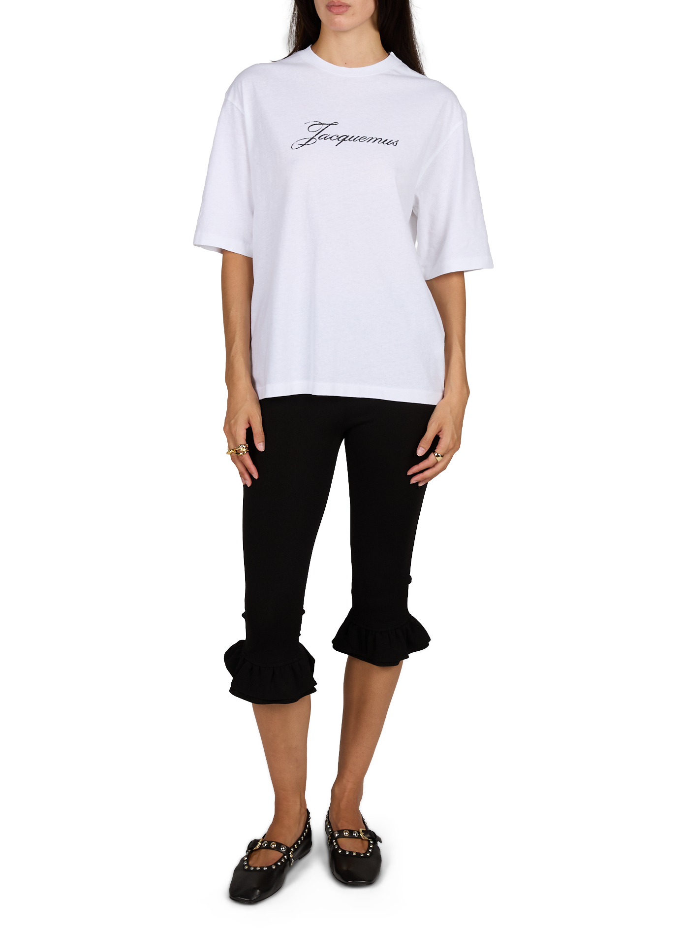 Short-sleeved T-shirt with printed logo JACQUEMUS White