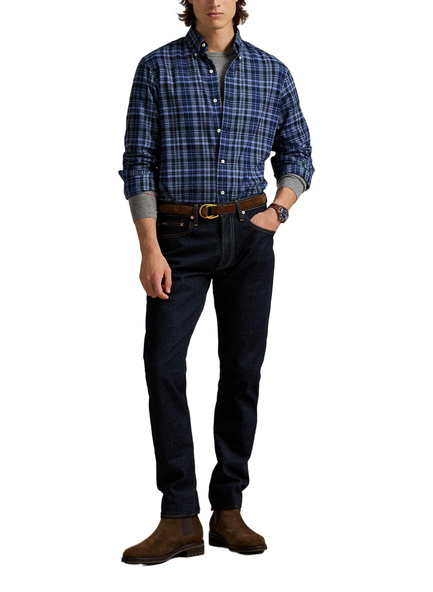 Straight-leg cotton-blend jeans POLO RALPH LAUREN Blue