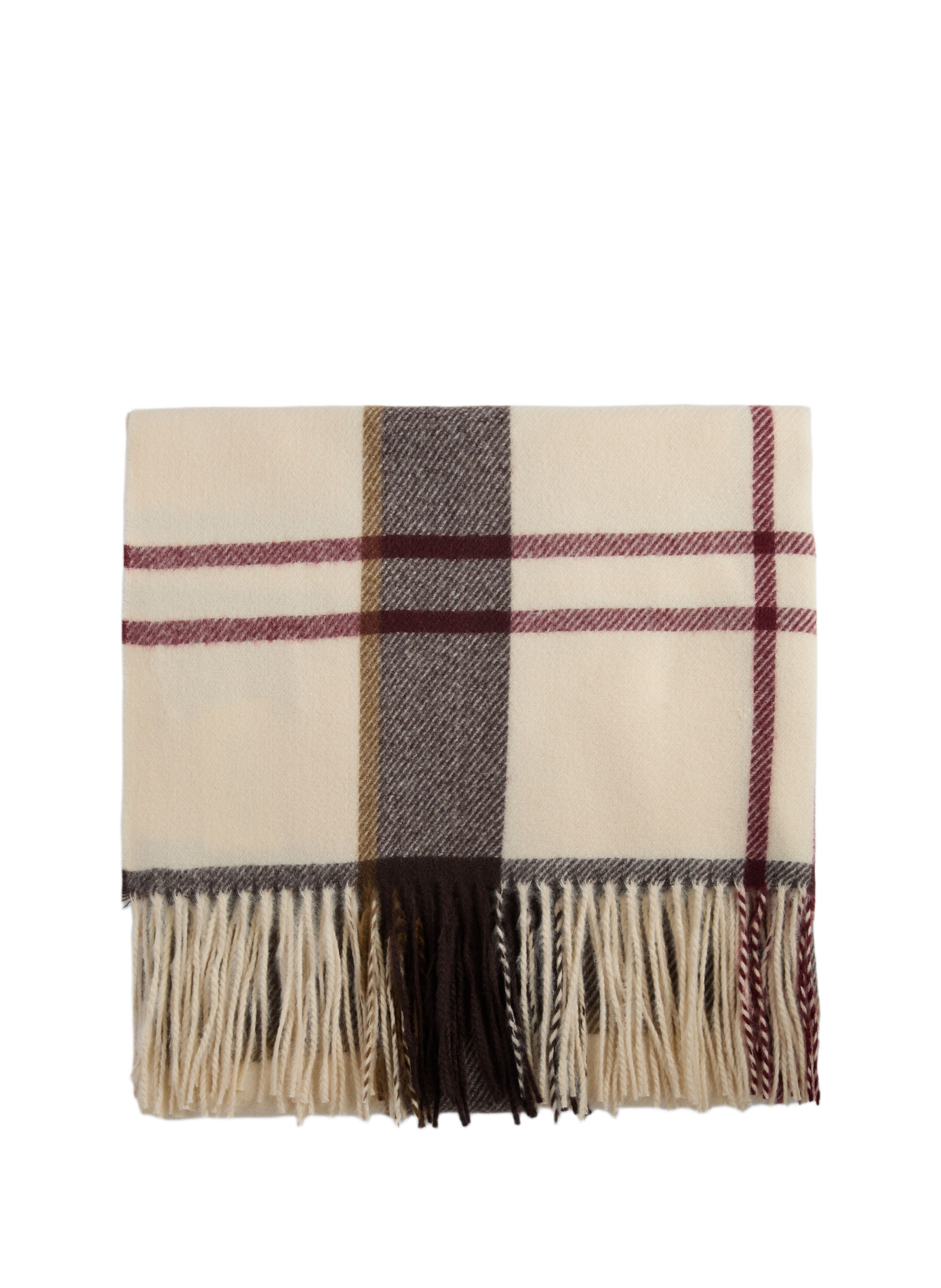 Checked Plaid Fringed Scarf BARBOUR Multicolour