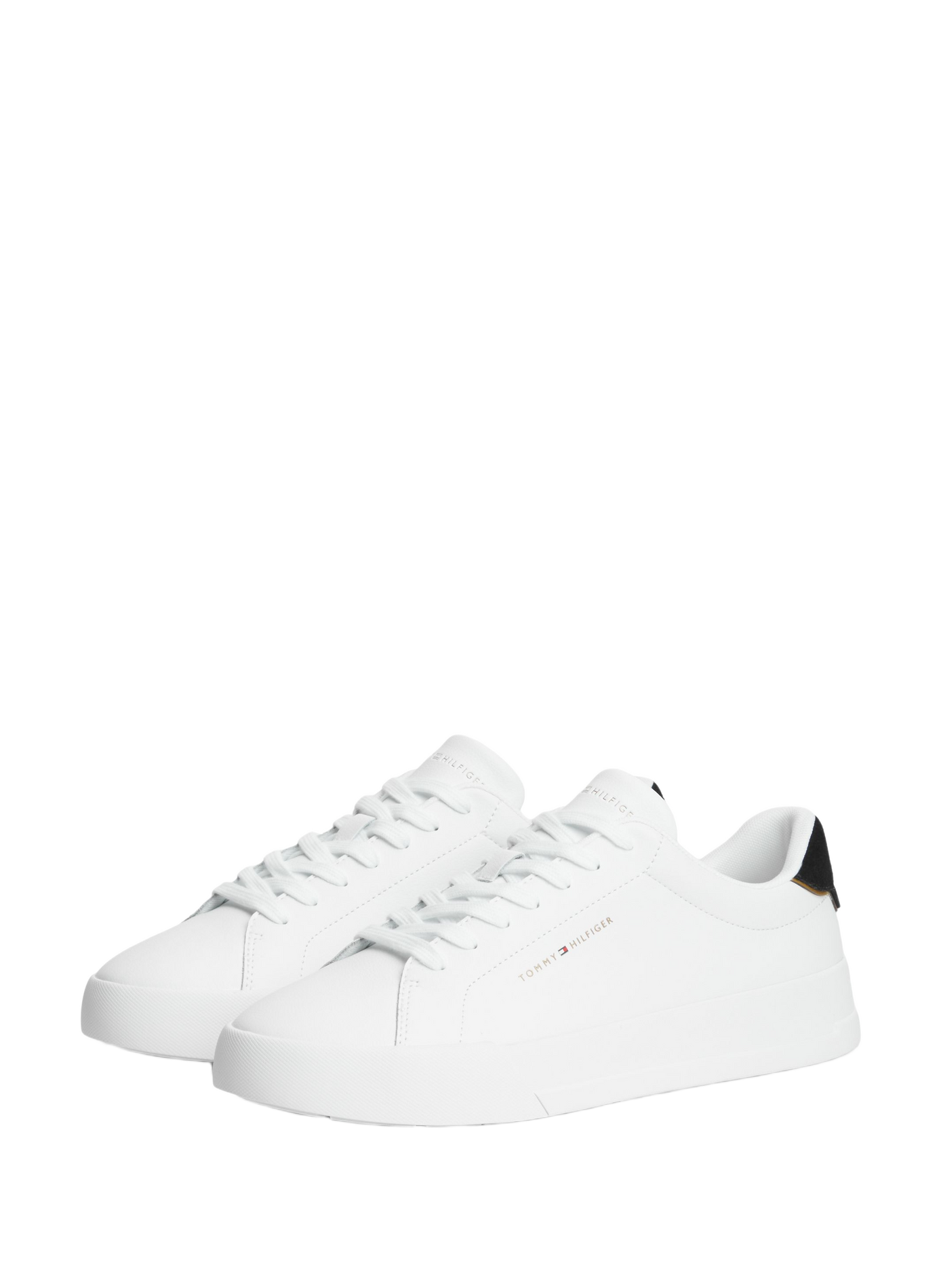Grain effect leather sneakers TOMMY HILFIGER White