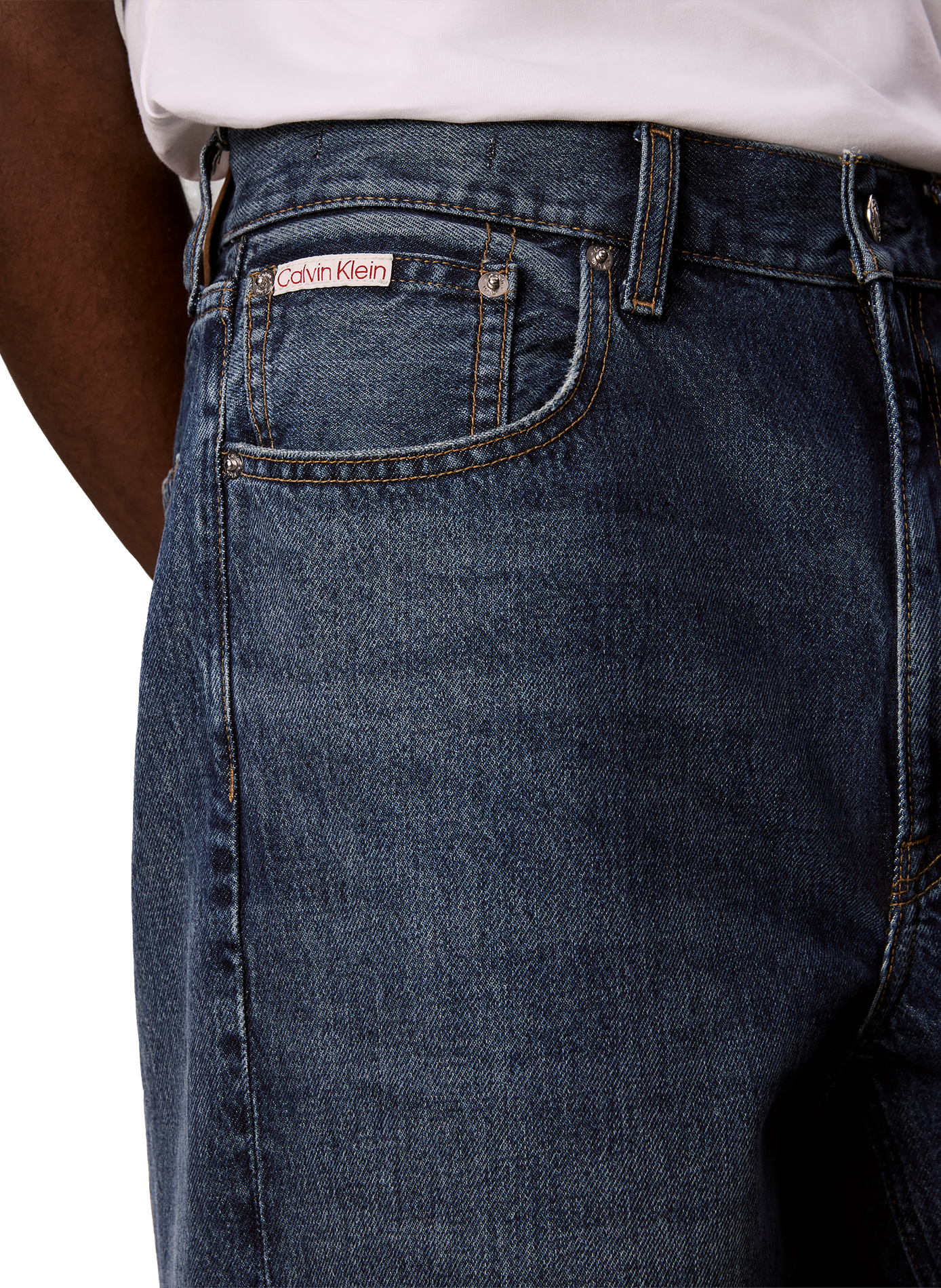 Jean large en coton CALVIN KLEIN Bleu